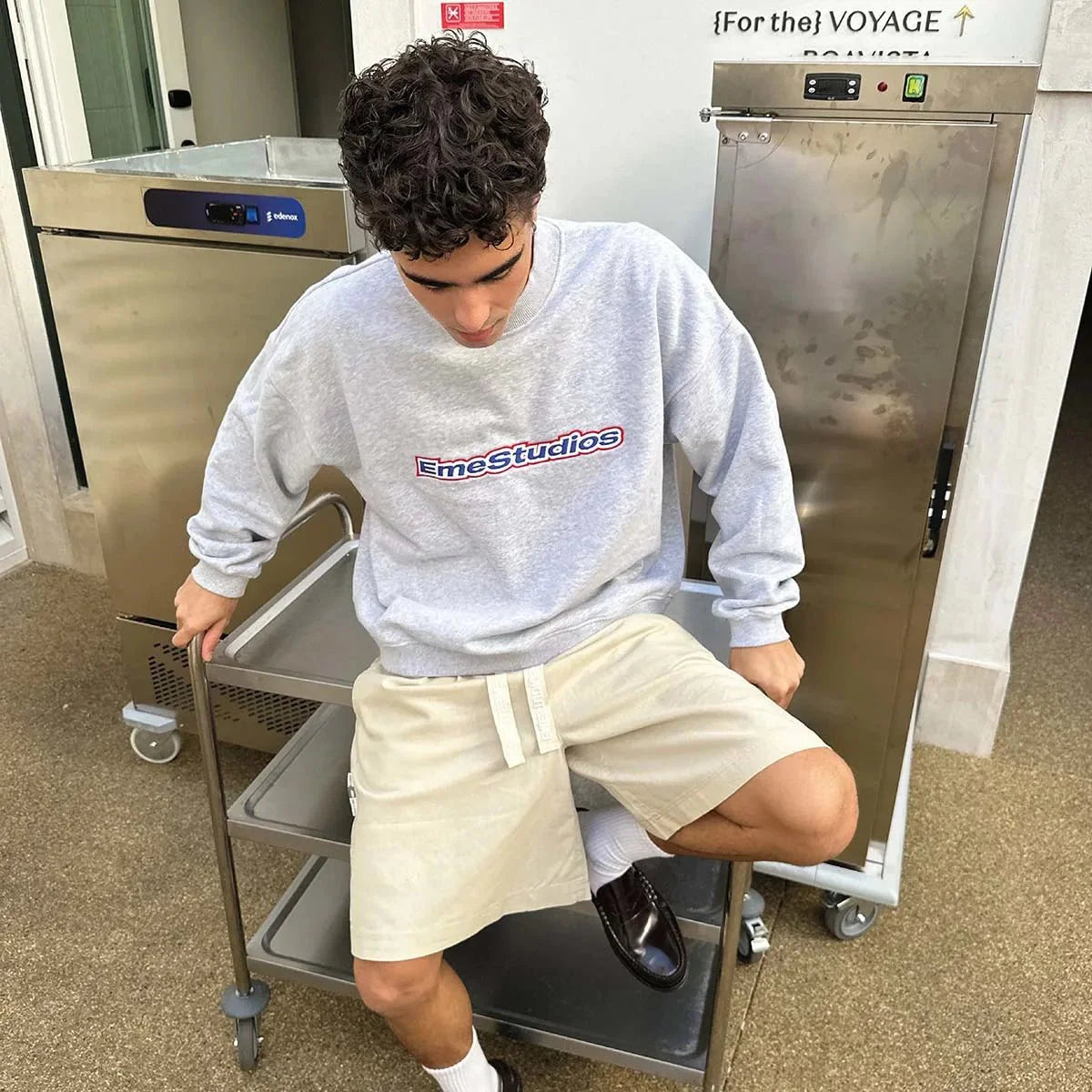 Box Heather Grey Oversized Crewneck