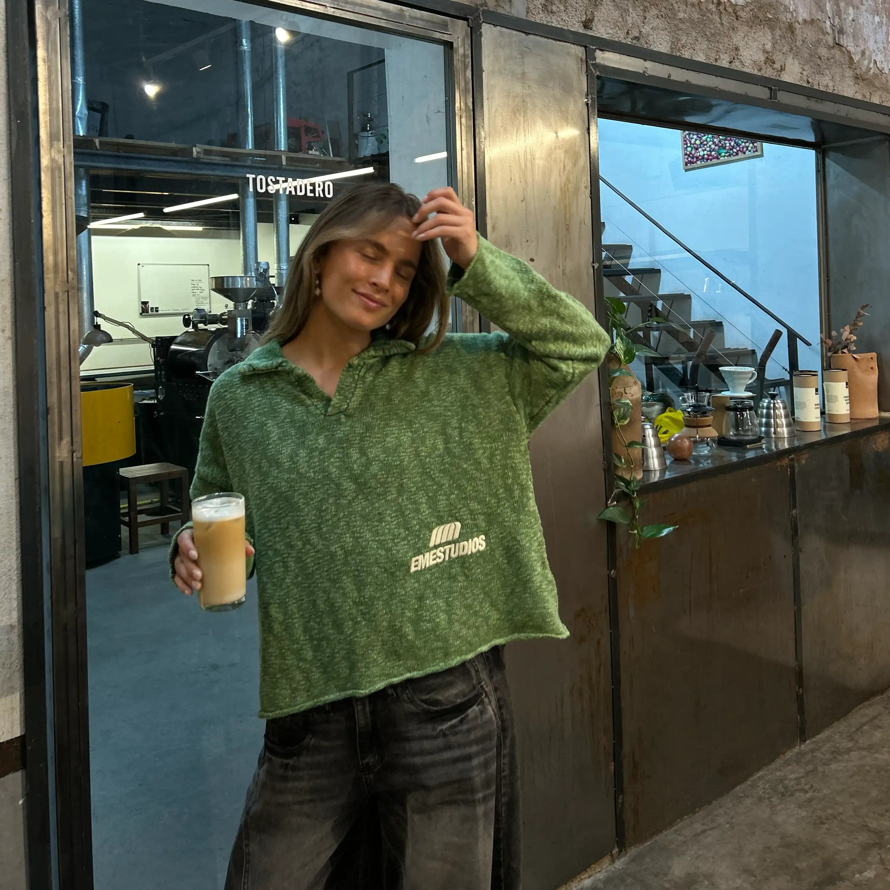 Kiff Polo Bottle Knit Distressed