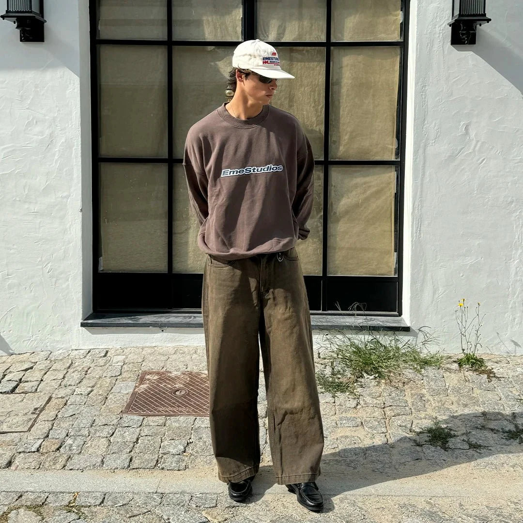 Box Muddy Brown Oversized Crewneck