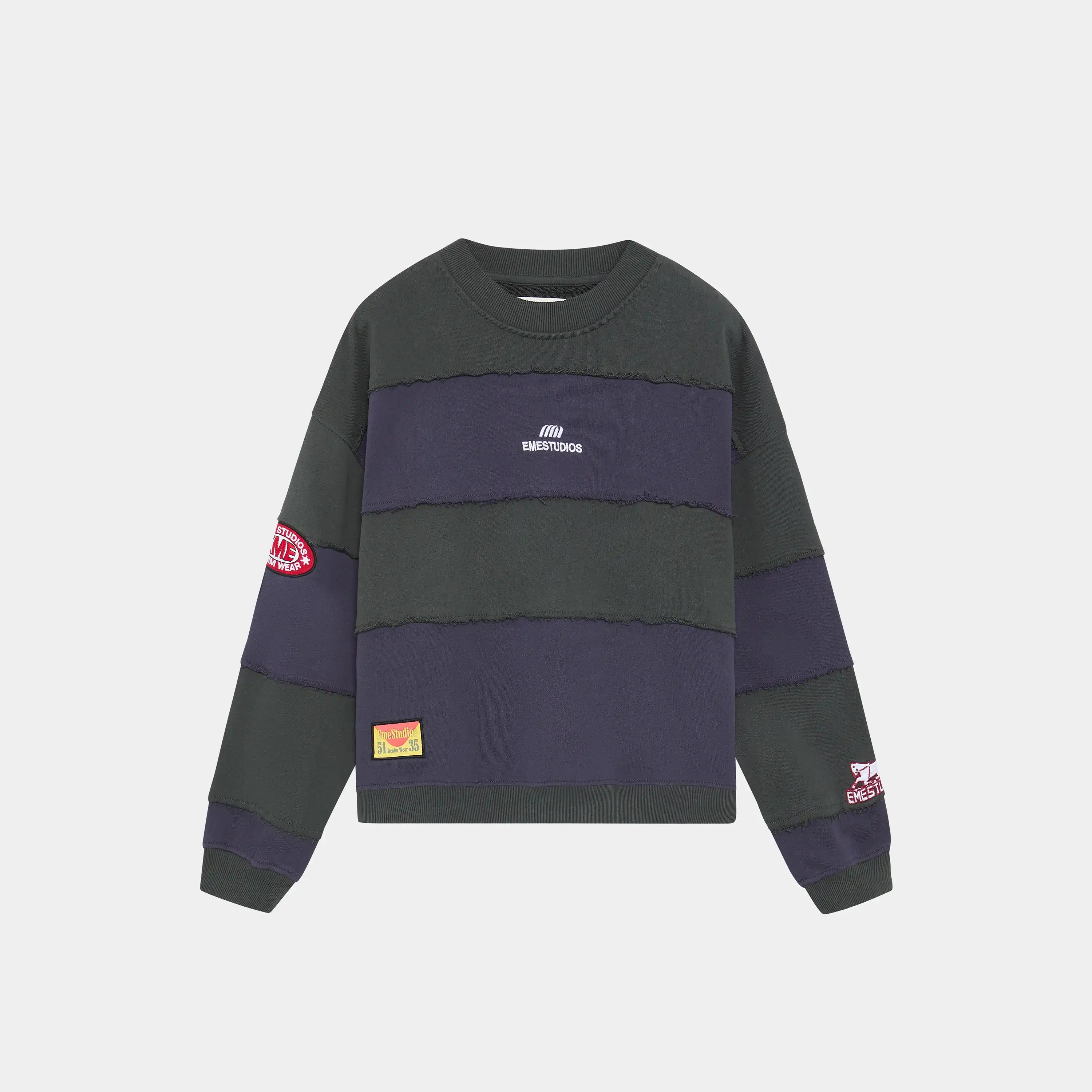 M Navy Striped Crewneck