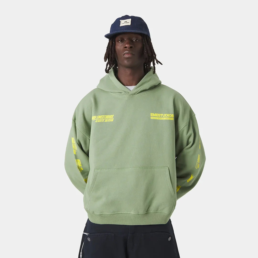Four Hit Green Oversized Hoodie