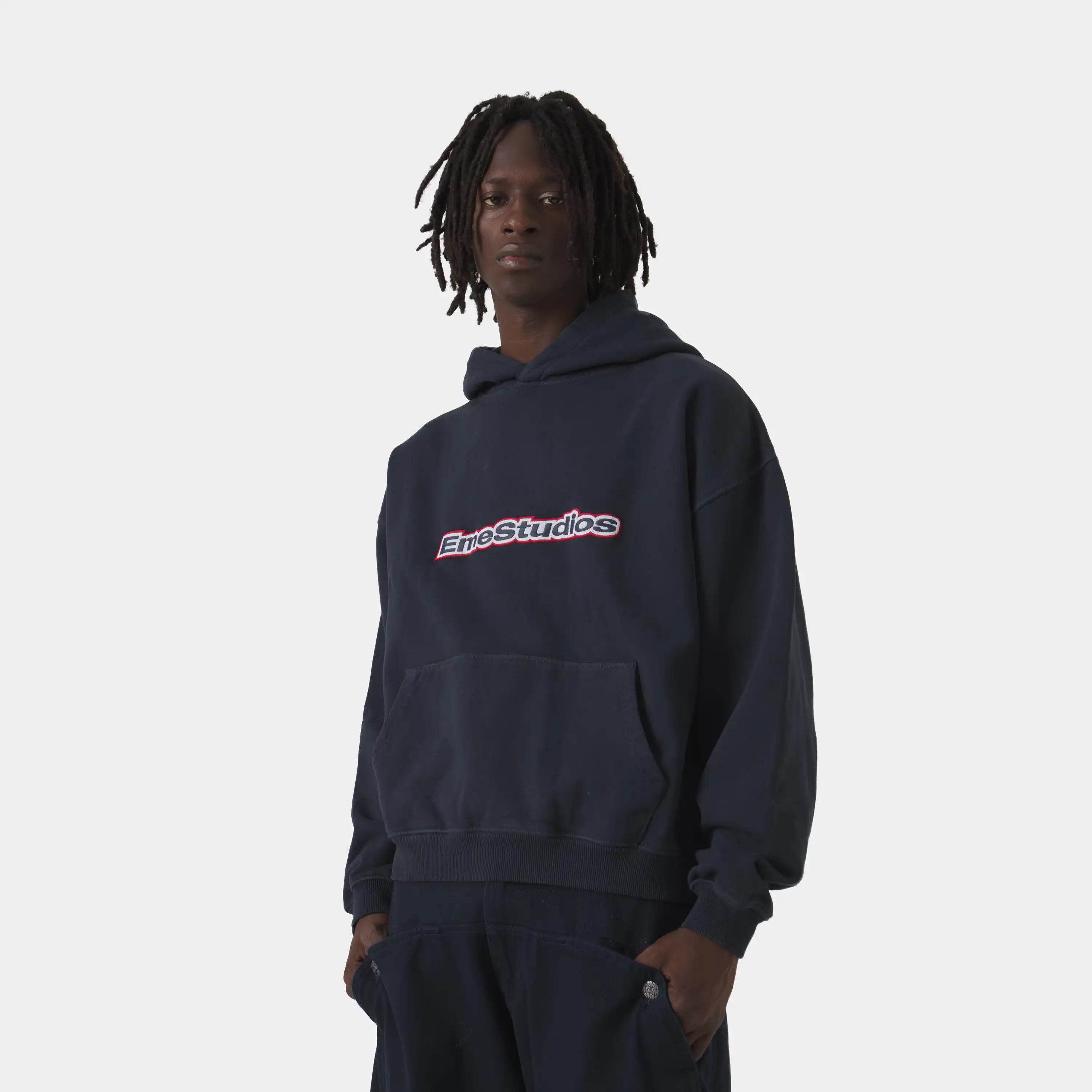 Box Navy Oversized Hoodie
