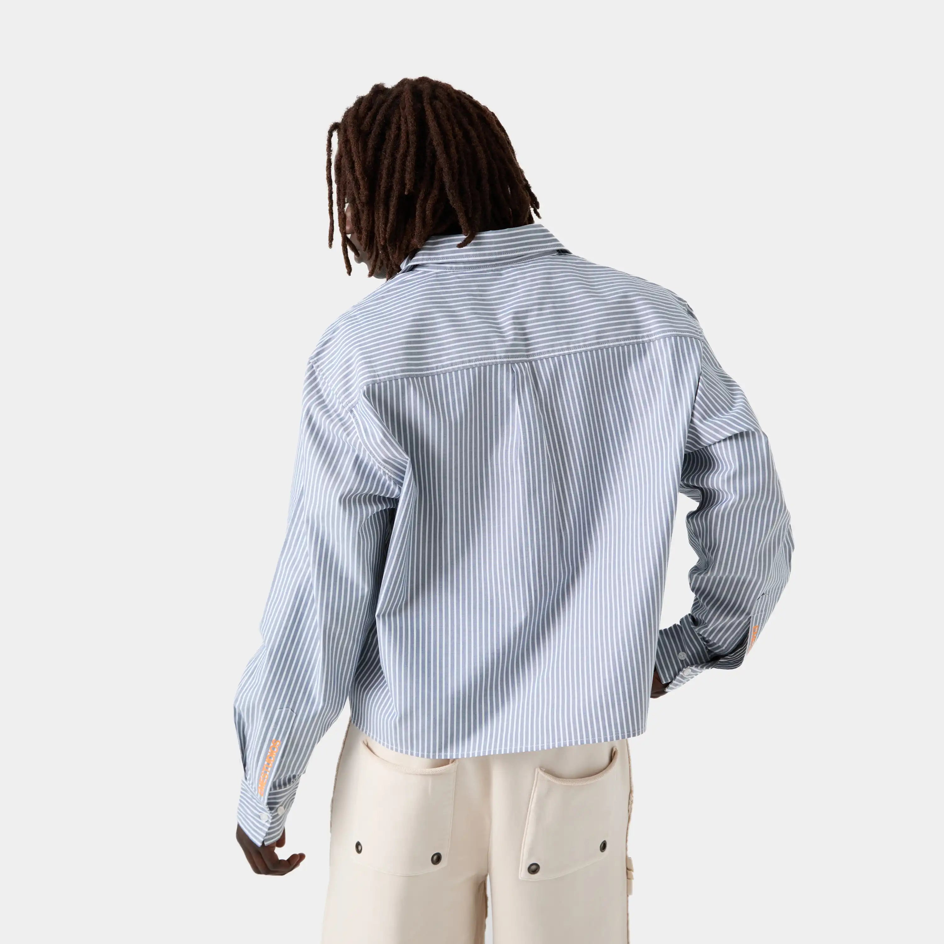 Soid Navy Striped Shirt