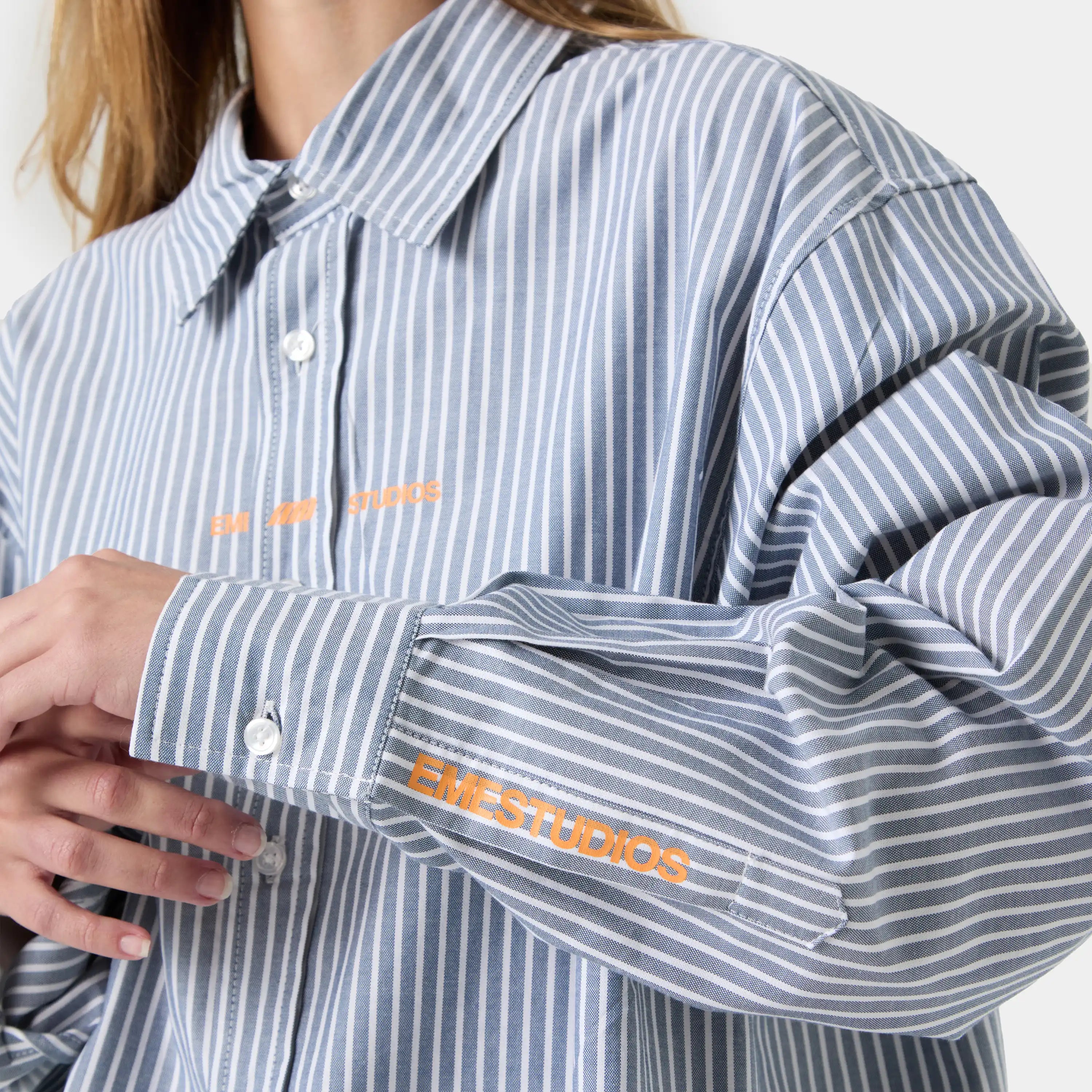 Soid Navy Striped Shirt