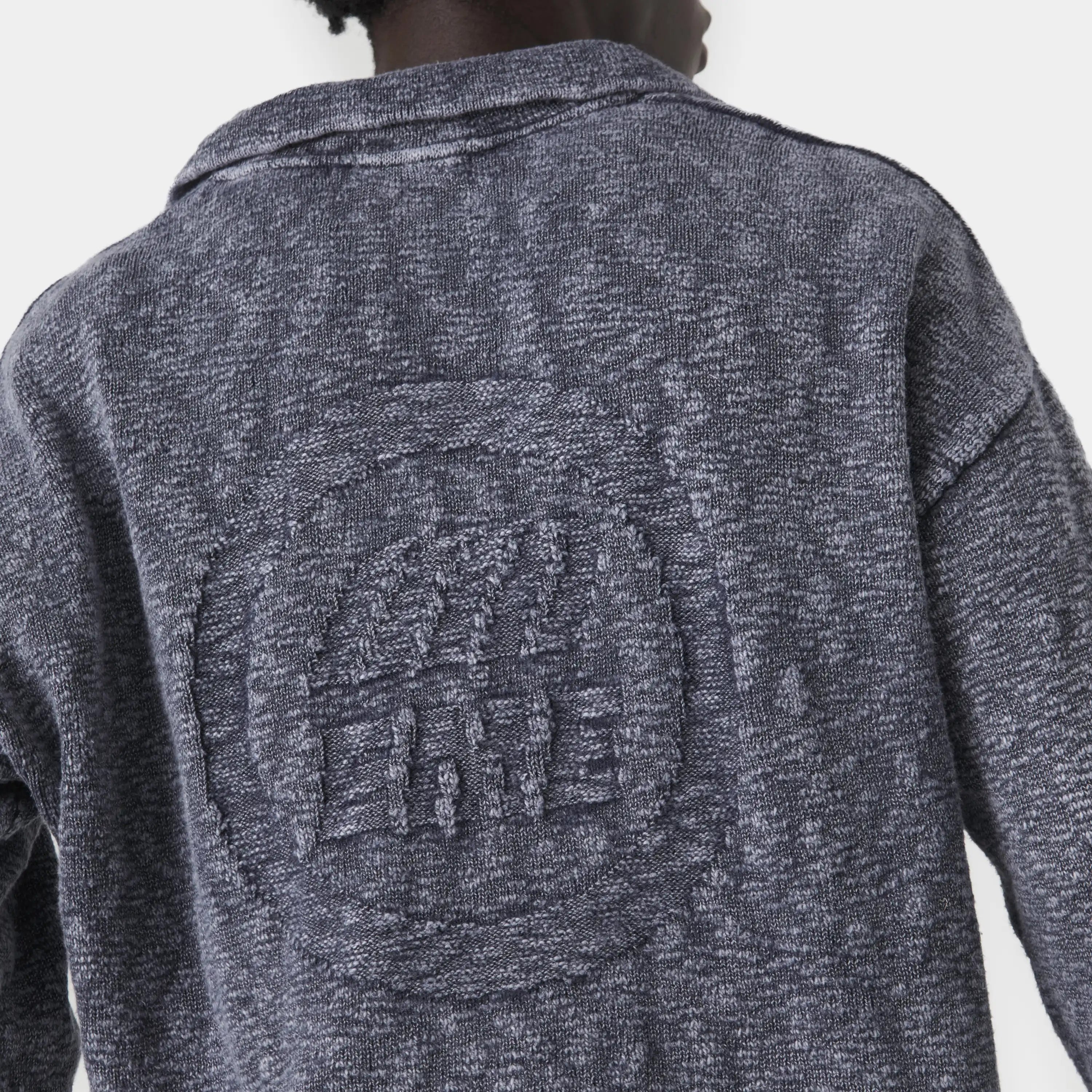 Kiff Polo Navy Knit Distressed