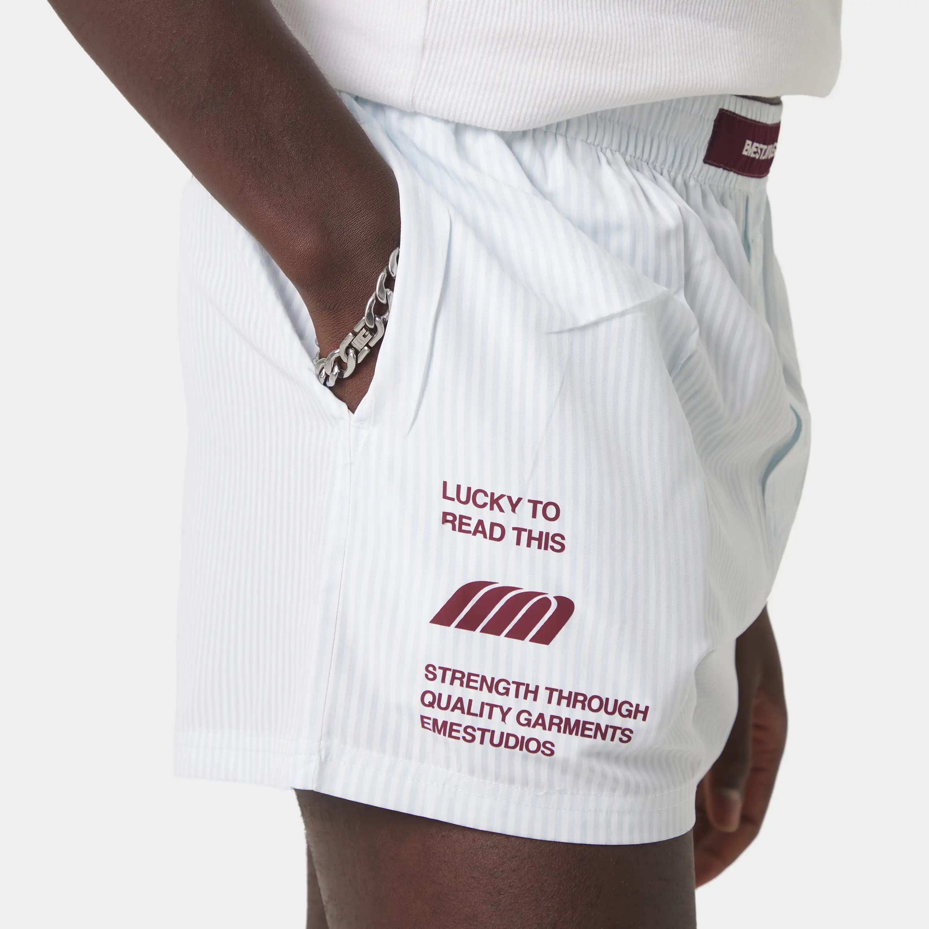 Lucky Striped Boxer Burgundy