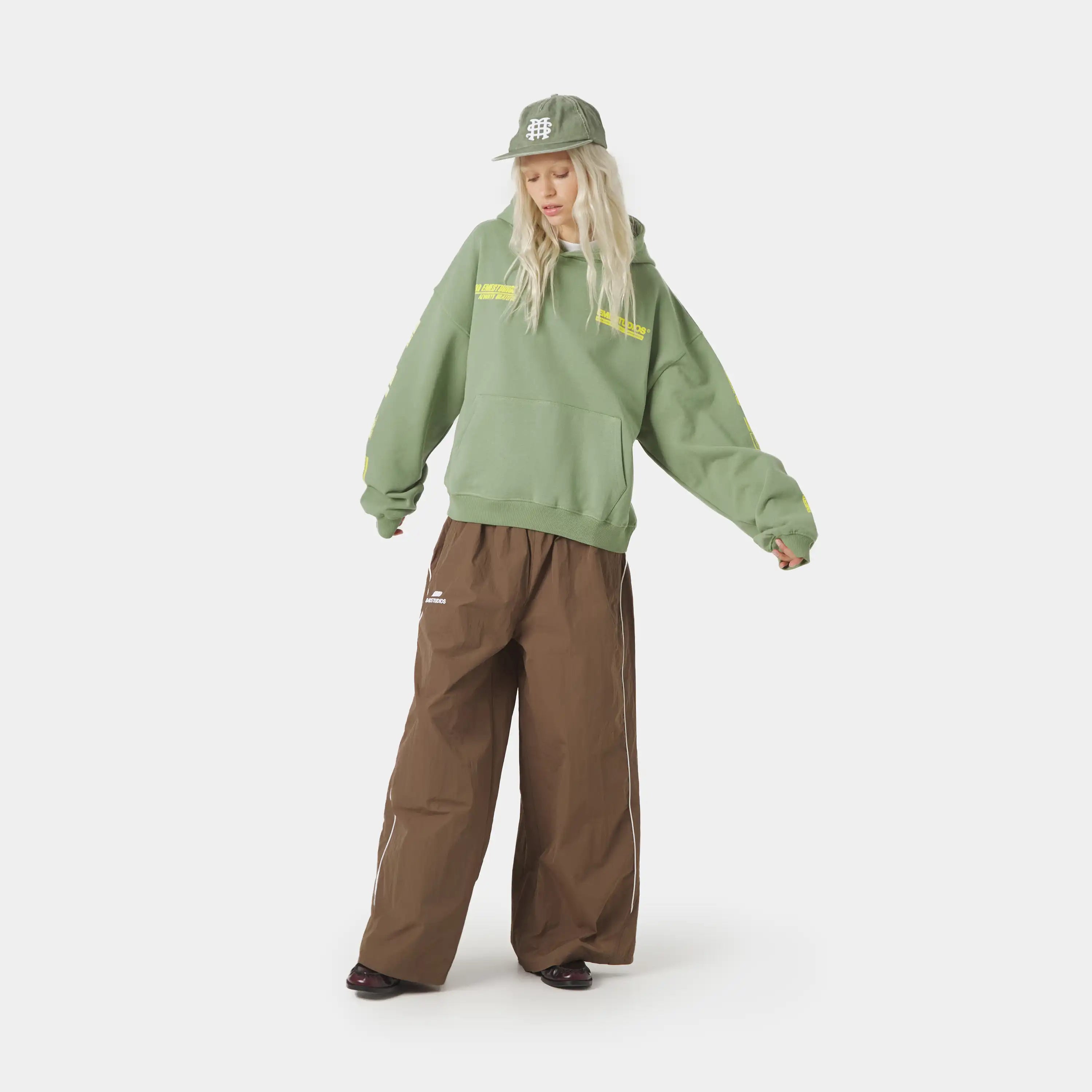 Four Hit Green Oversized Hoodie