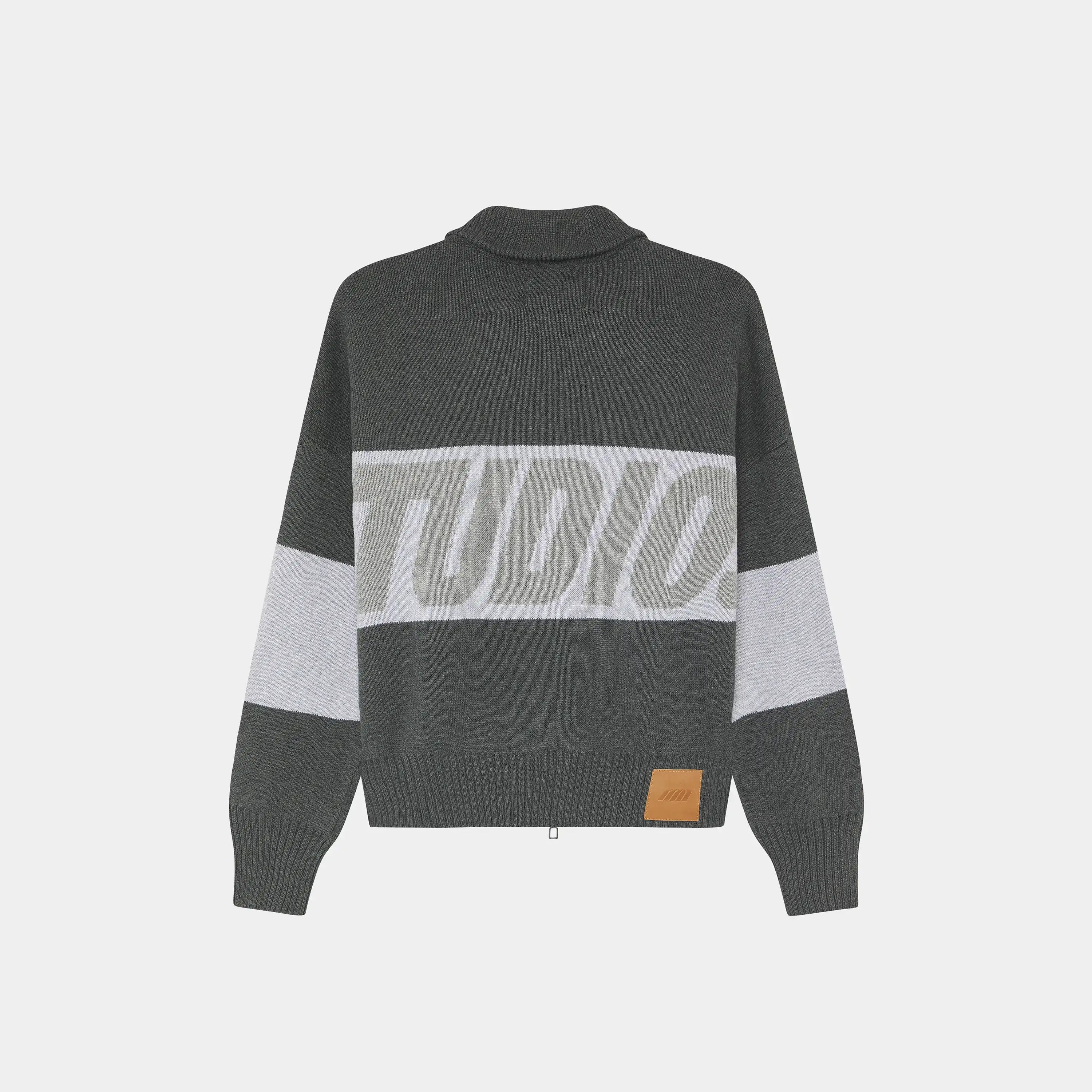 Thrill Grandpa Grey Zipper Knit