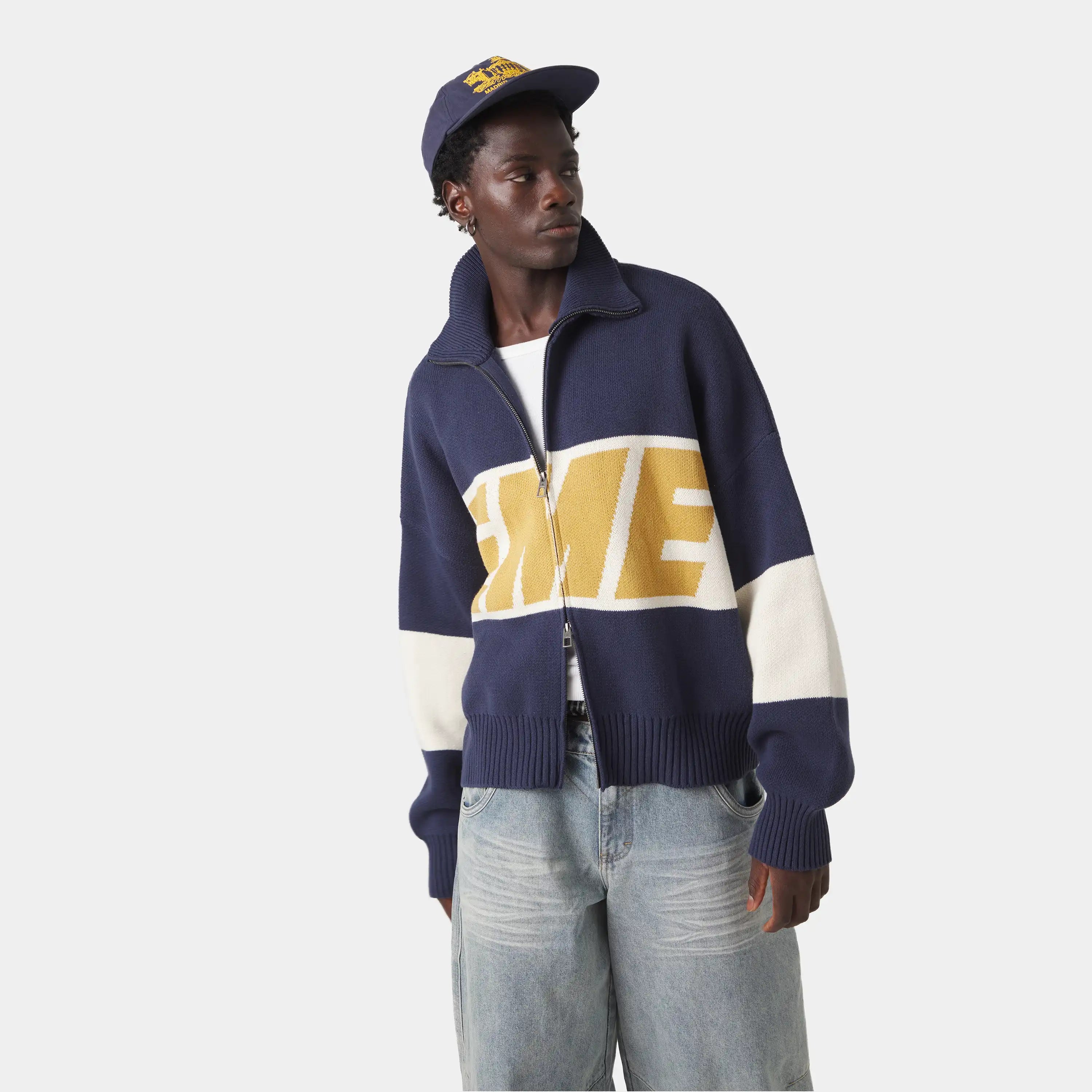 Thrill Mustard Zipper Knit