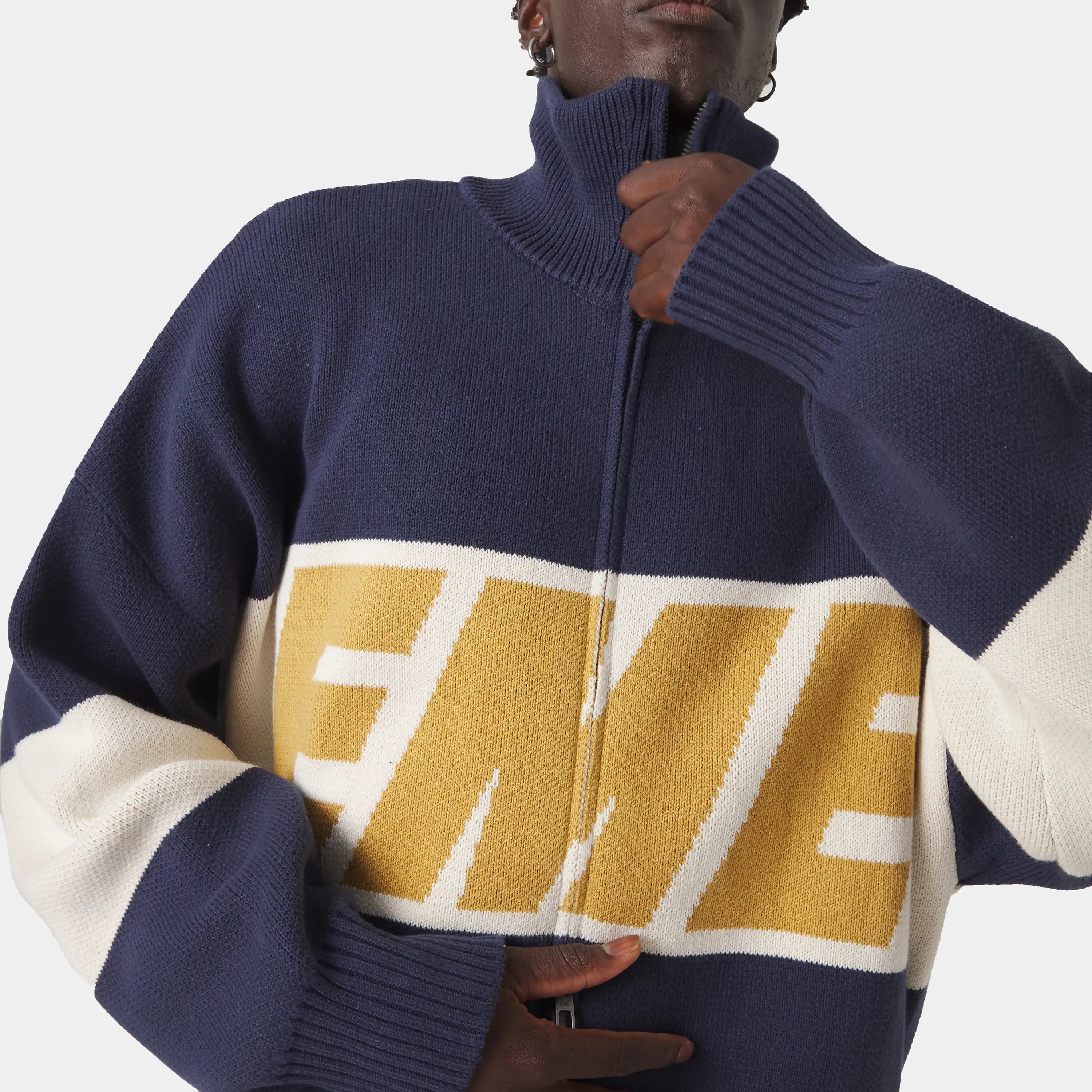 Thrill Mustard Zipper Knit