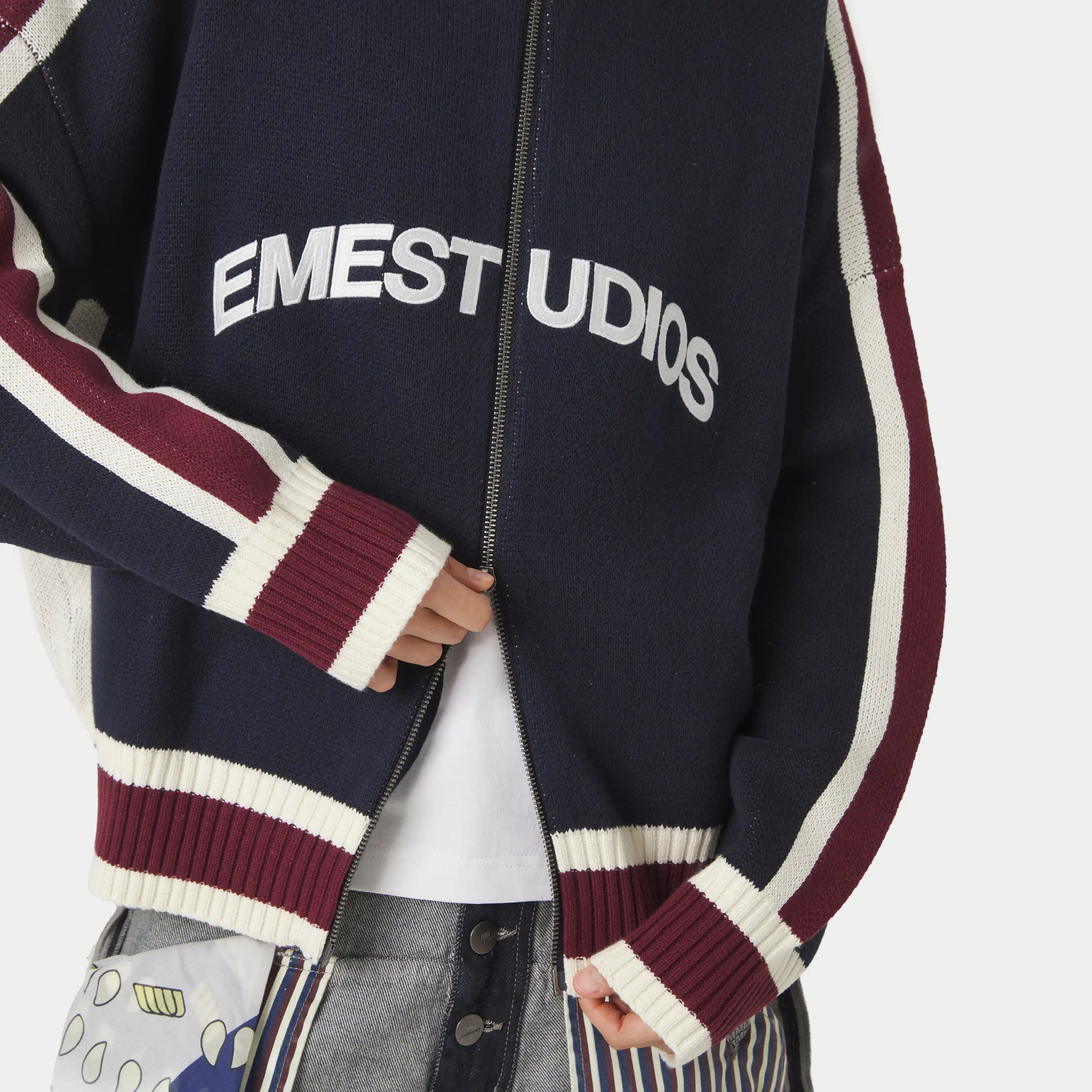 Echellor Navy Zipper Knit