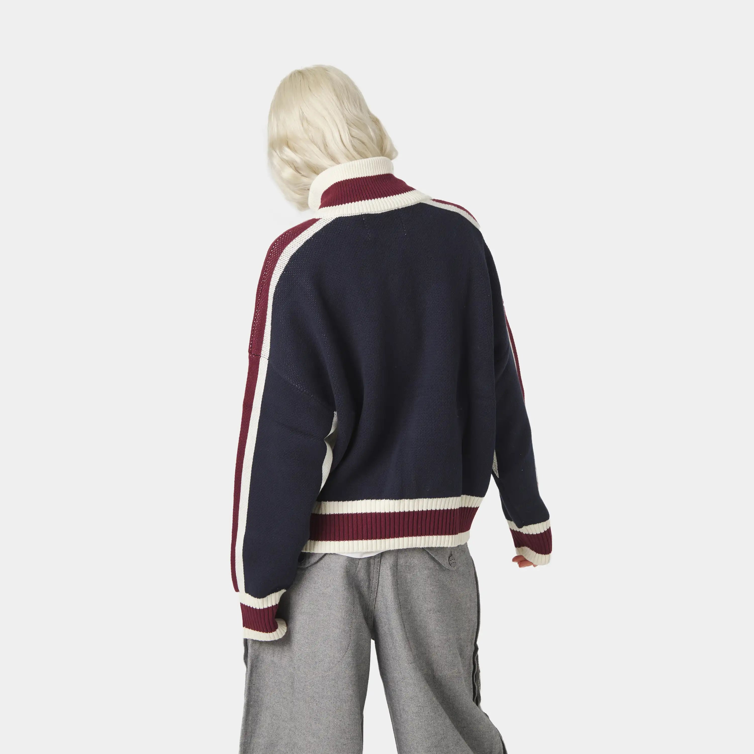 Echellor Navy Zipper Knit