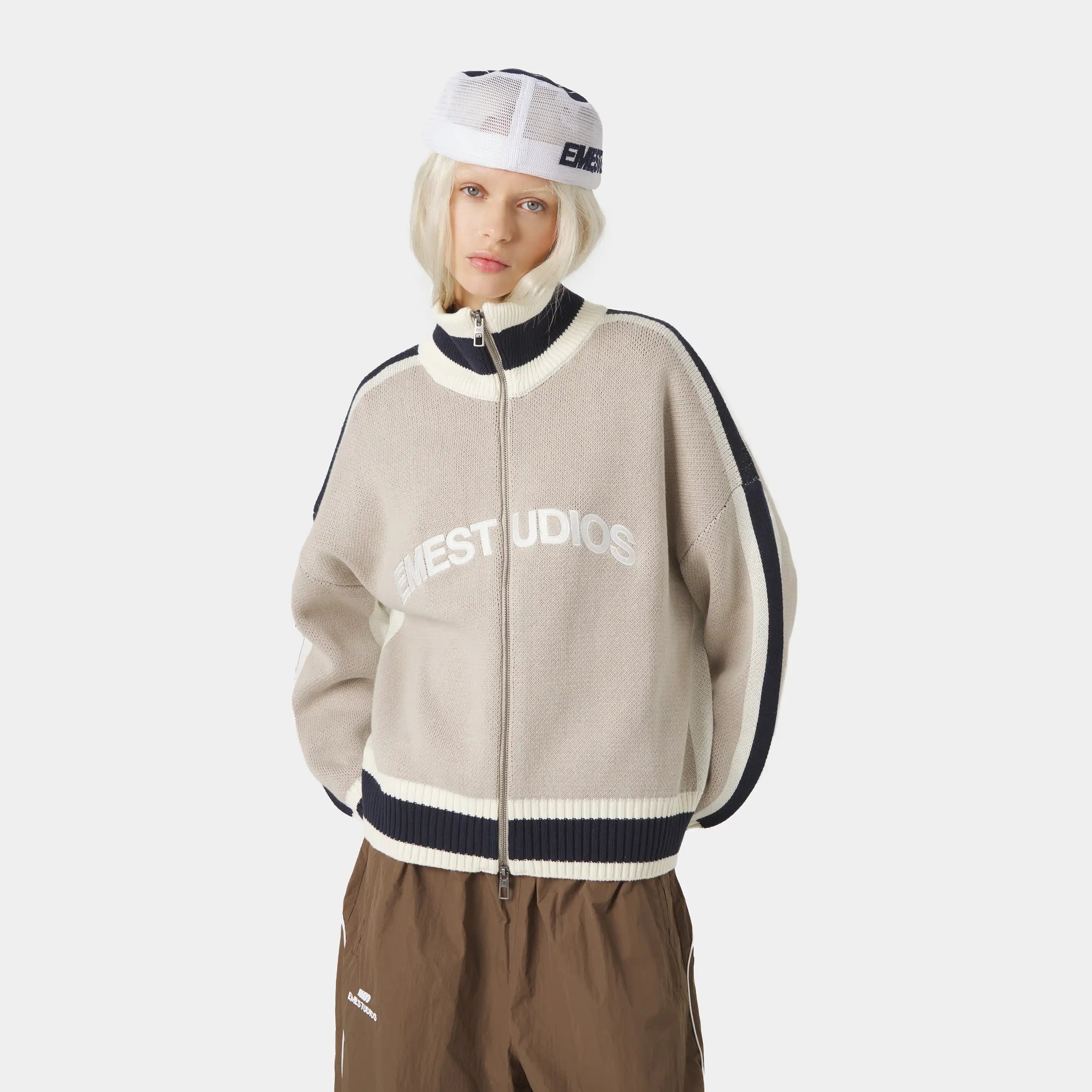 Echellor Off Sand Zipper Knit