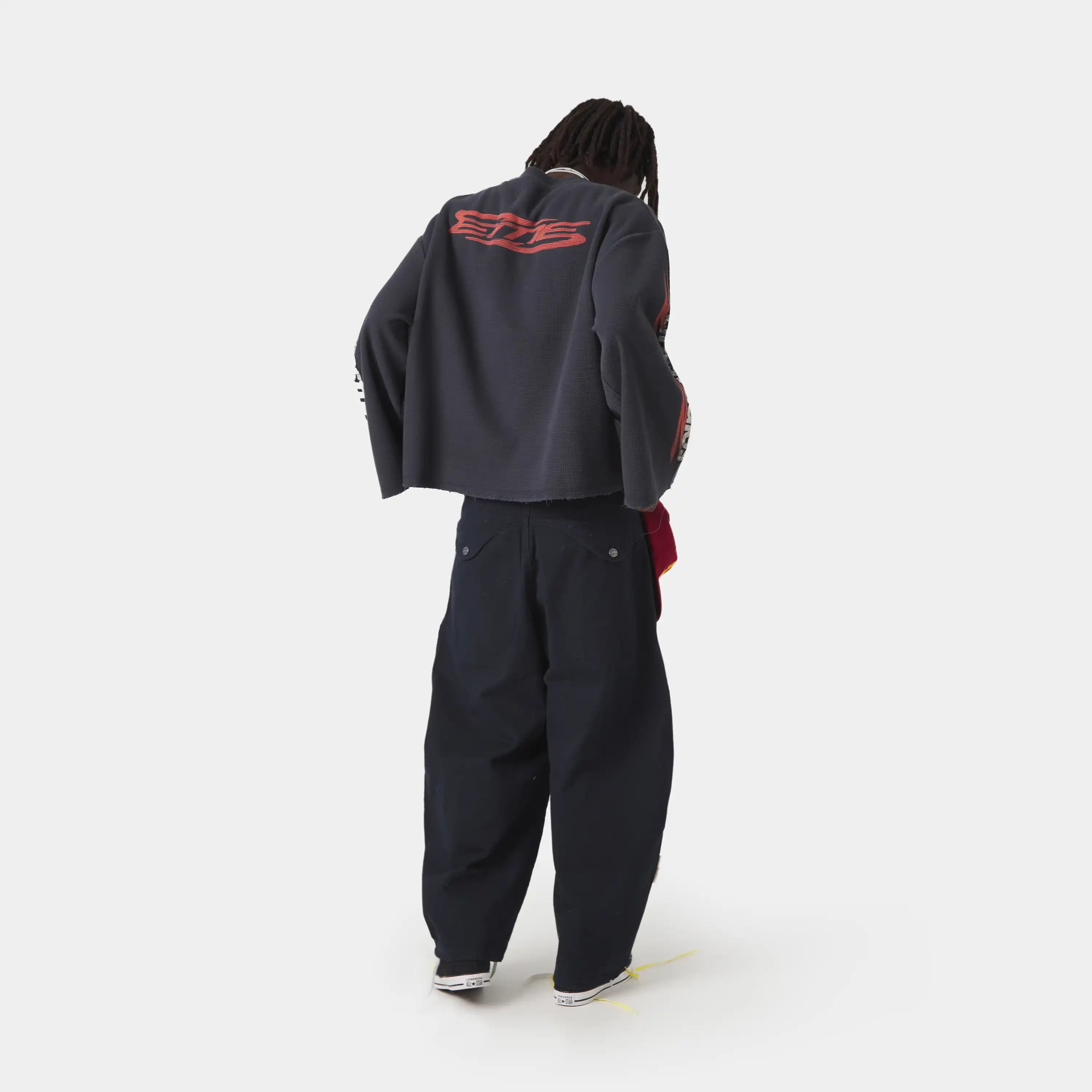 Waffle Navy Crewneck