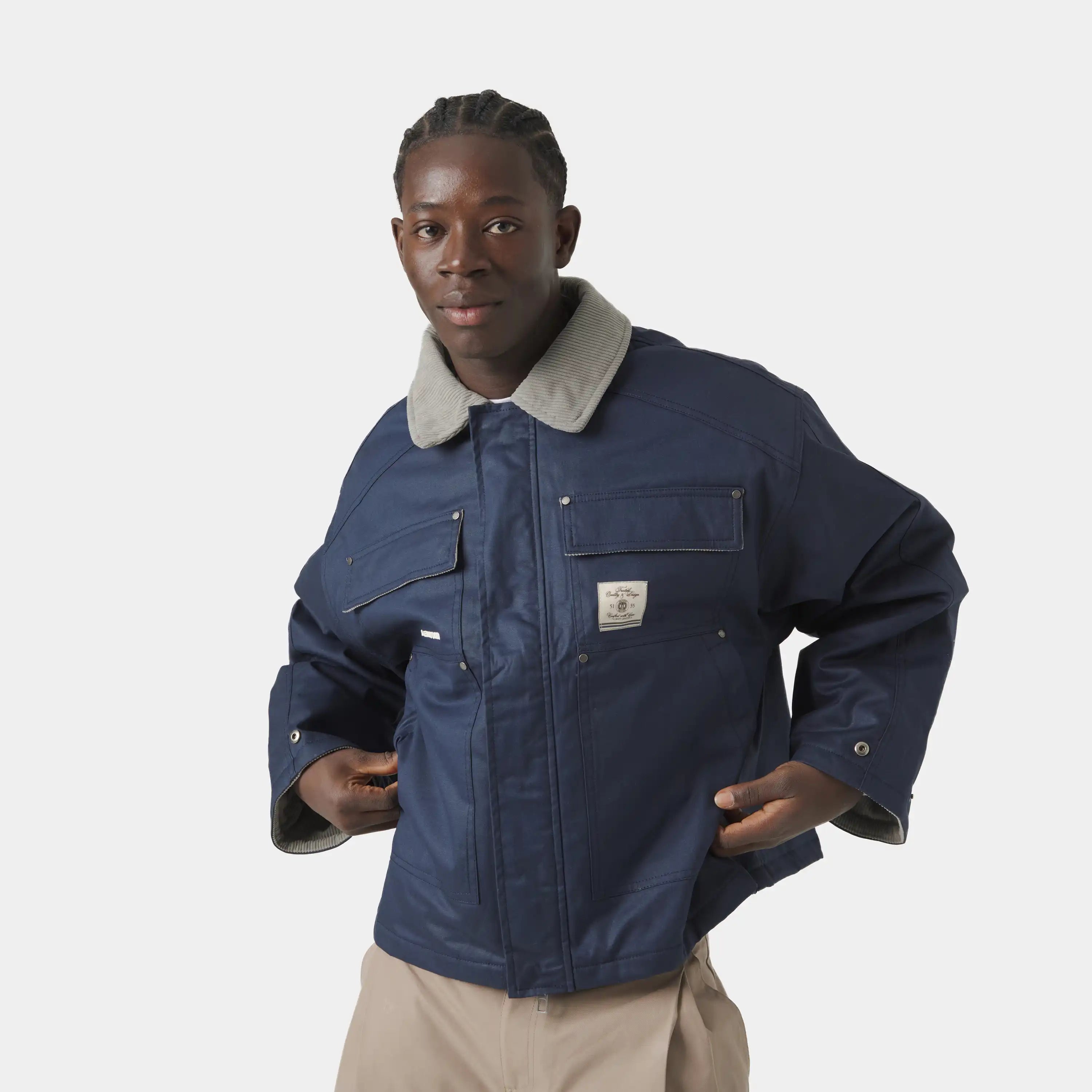 Ethos Navy Boxy Jacket