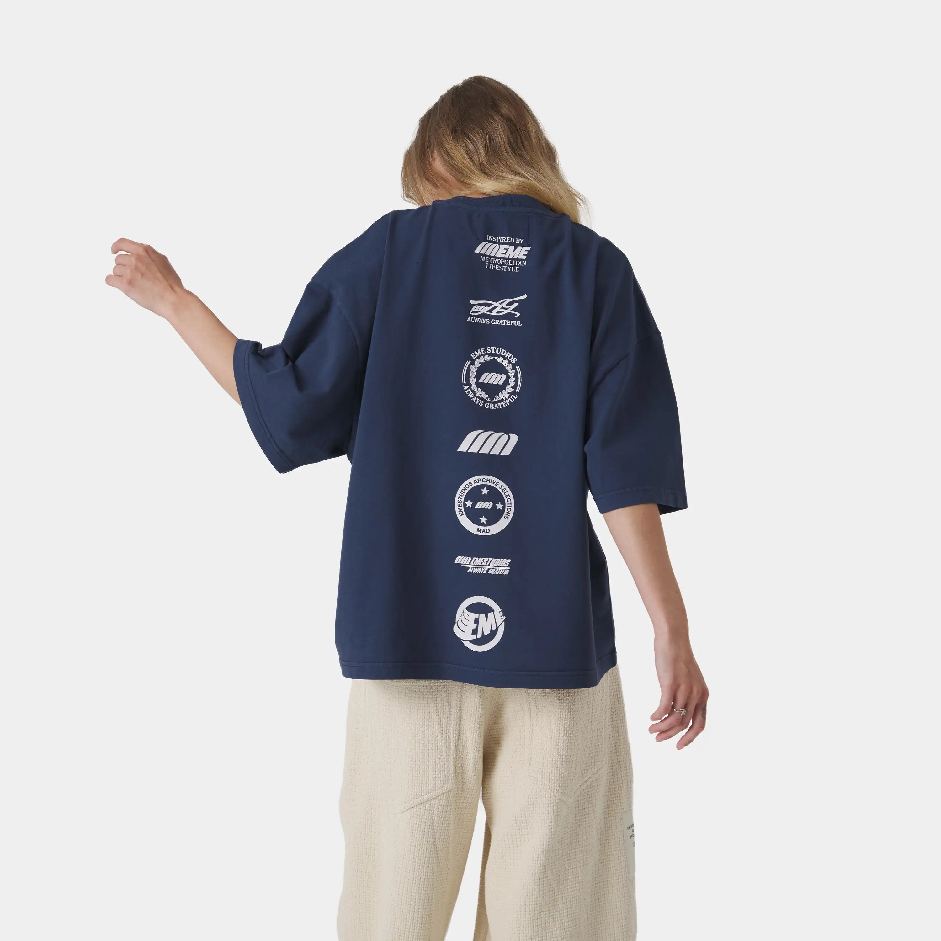 4 Star Navy Oversized Tee