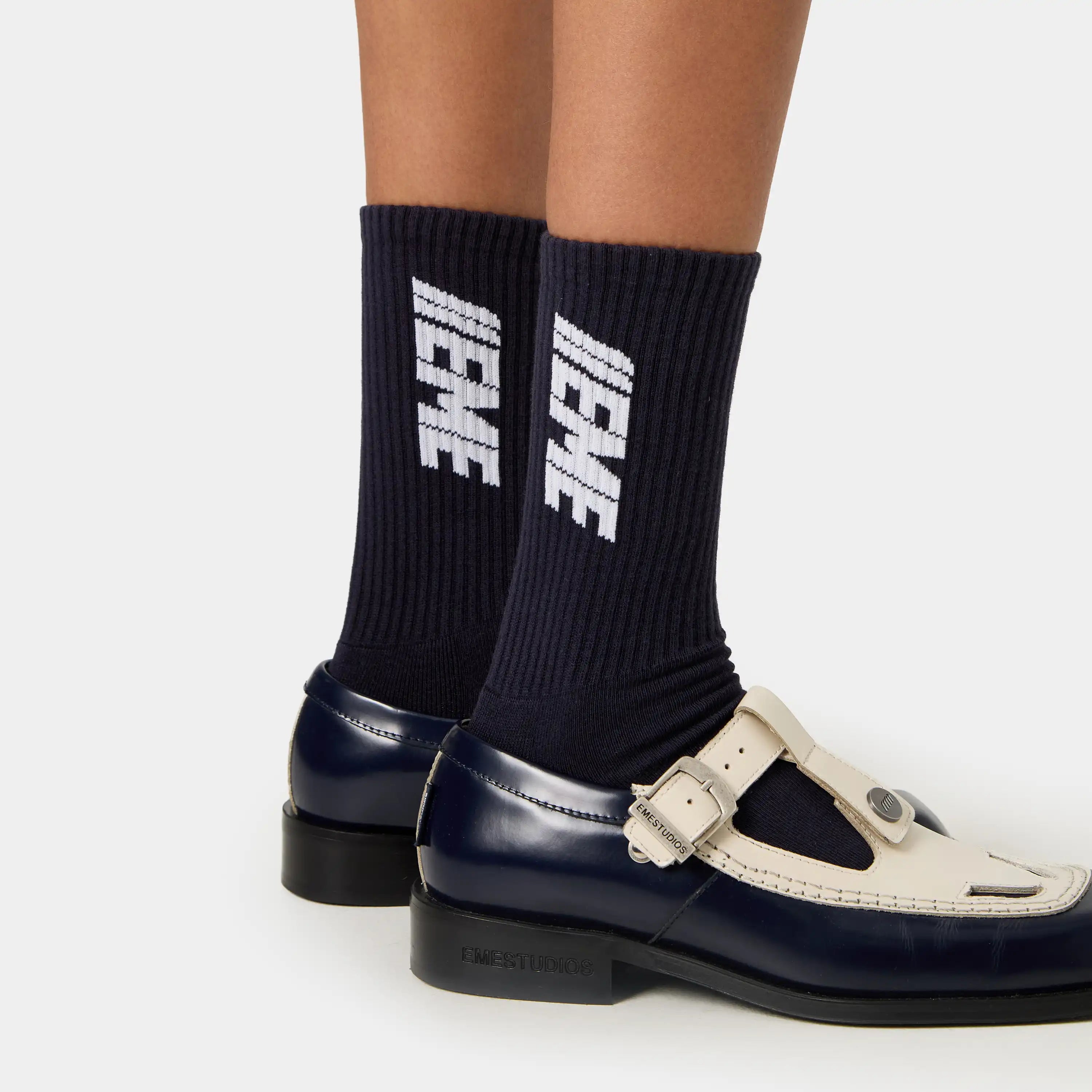 Wheelie Navy Socks
