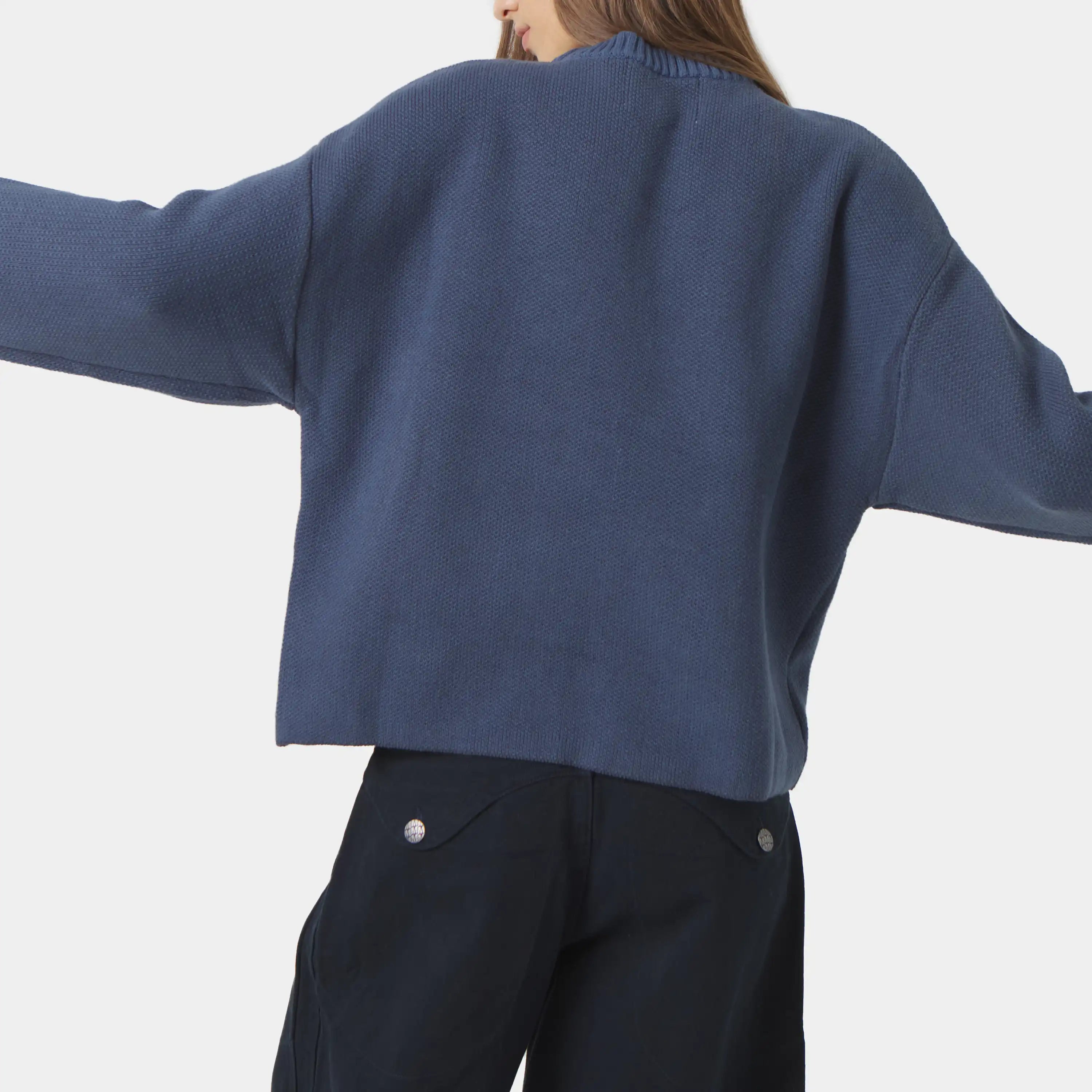 Flux Navy Knit Sweater