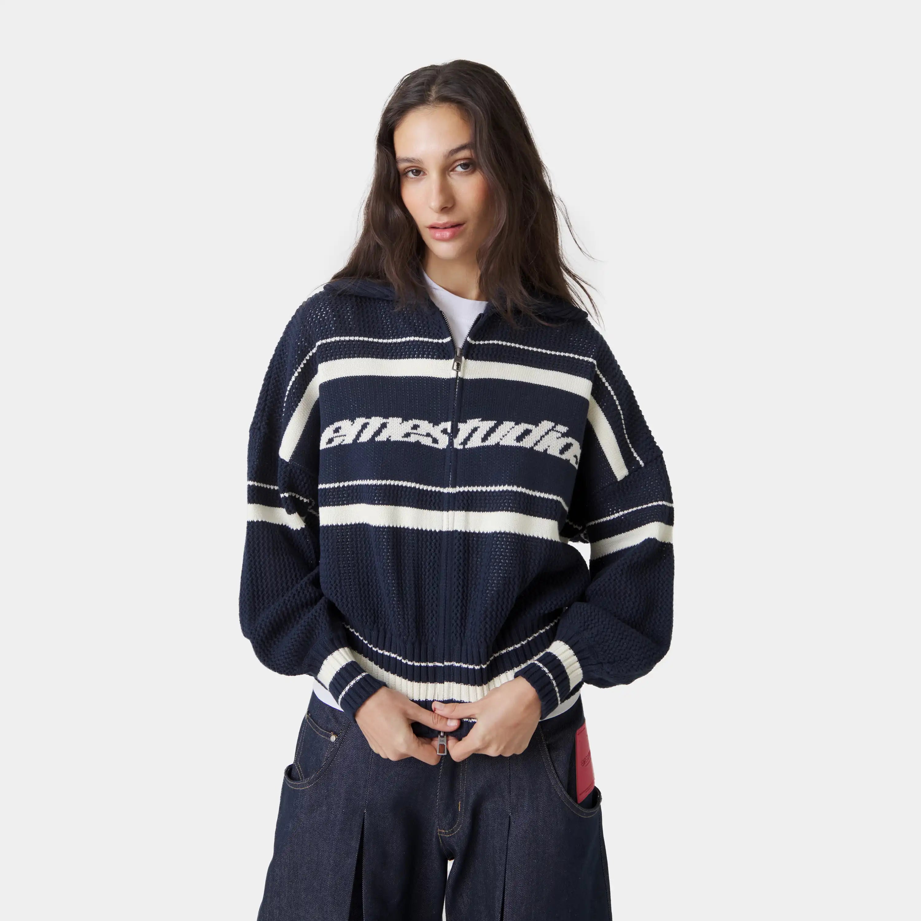 Unit Knited Navy Full Zip