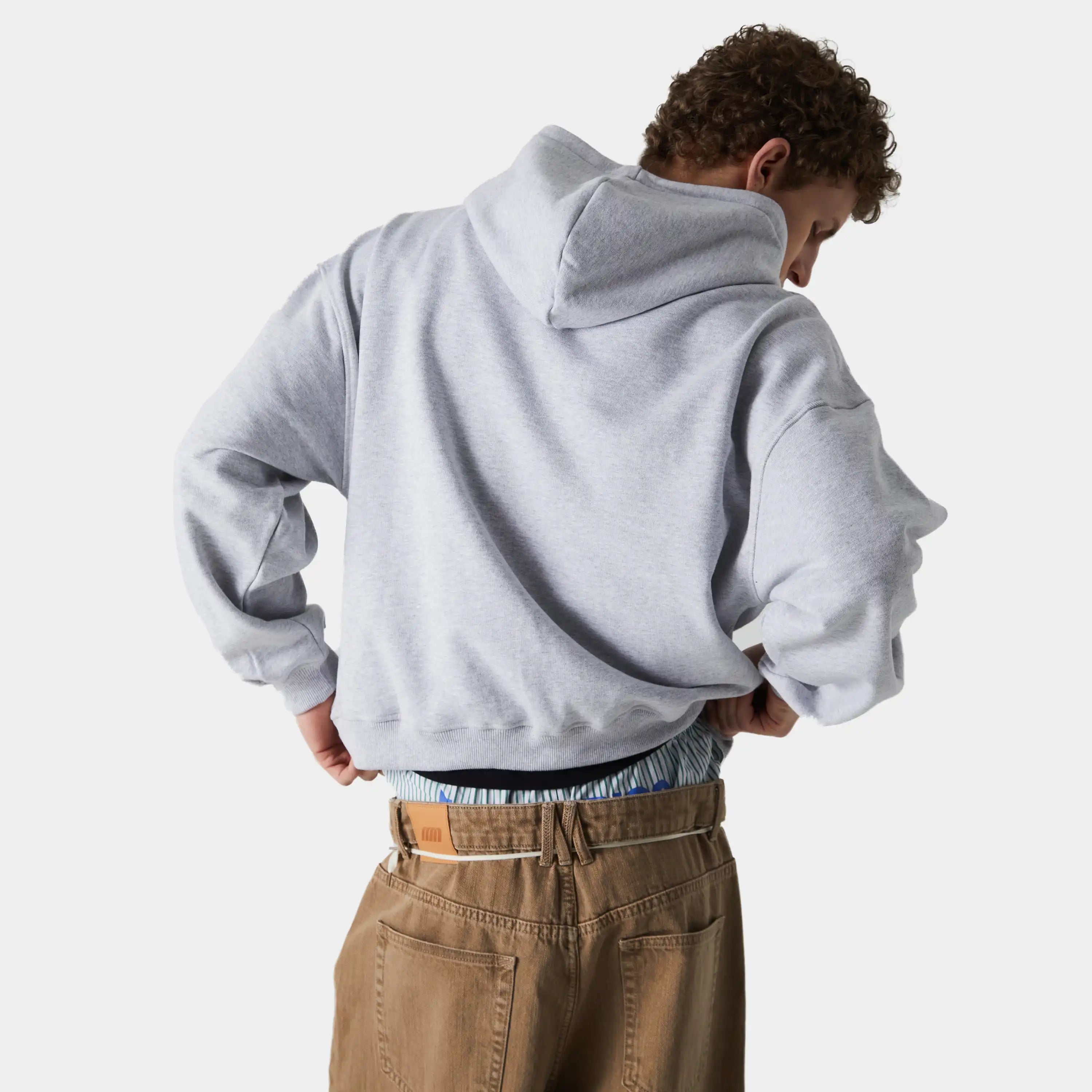 Box Heather Grey Oversized Hoodie