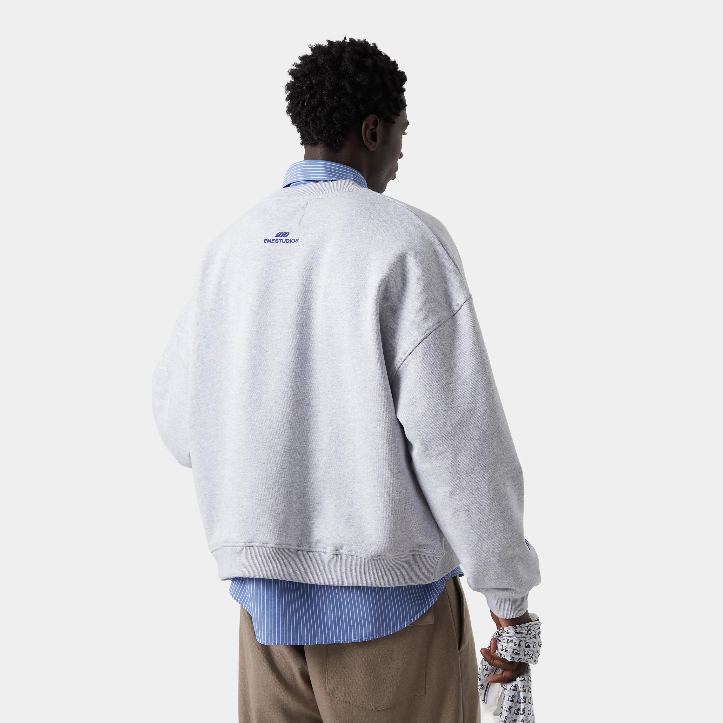 Mbuddy Grey Oversized Crewneck