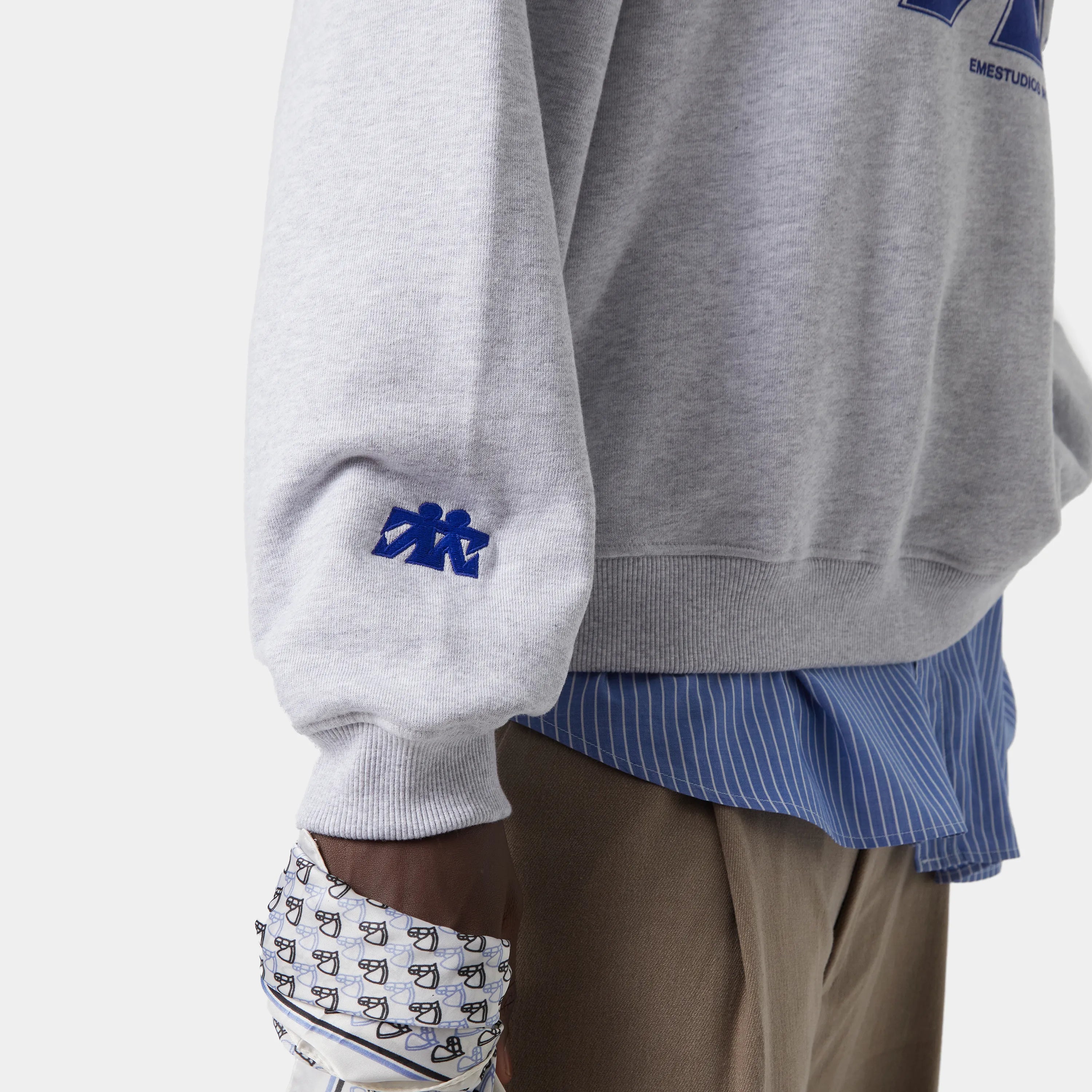 Mbuddy Grey Oversized Crewneck