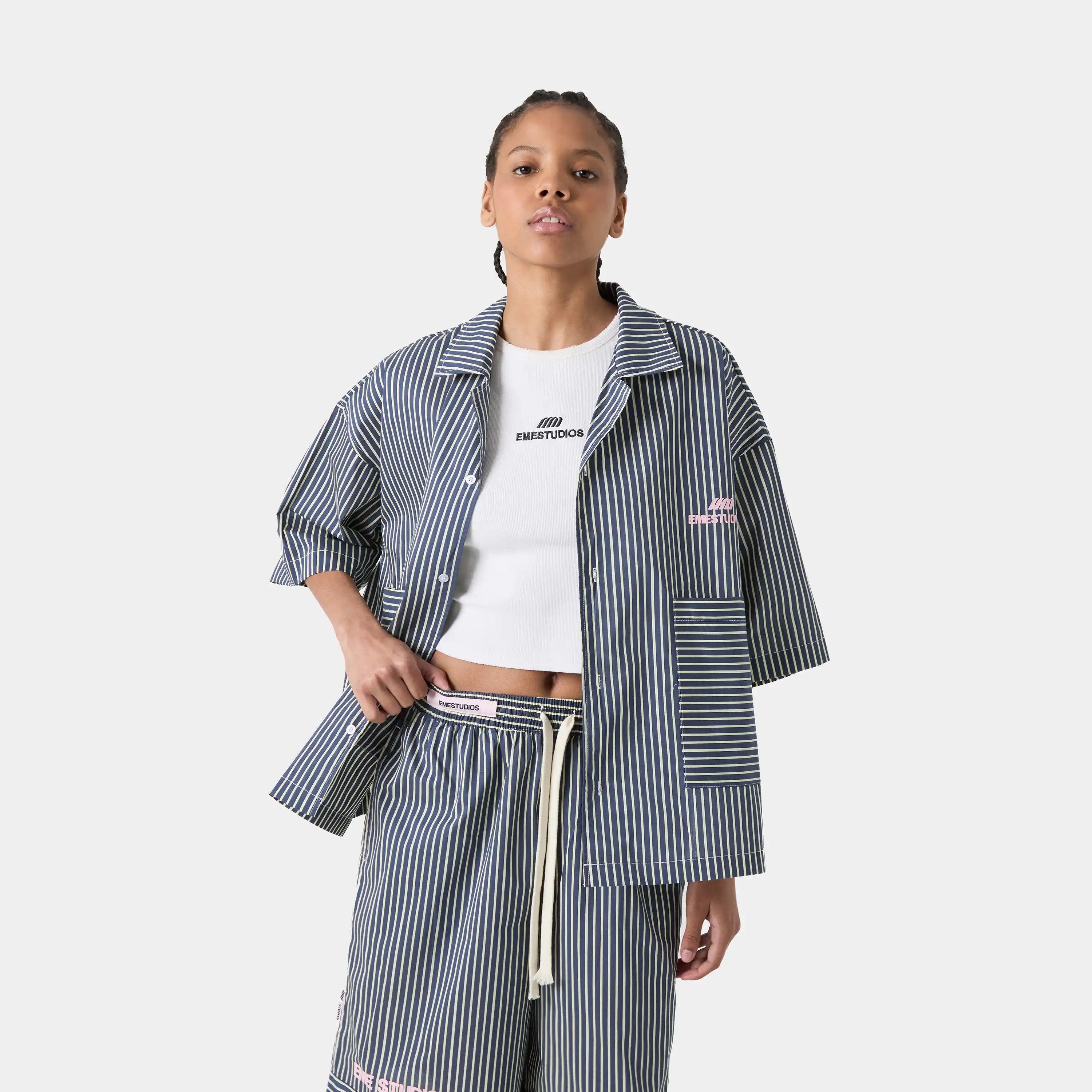 Pyjama Boxy Top Navy