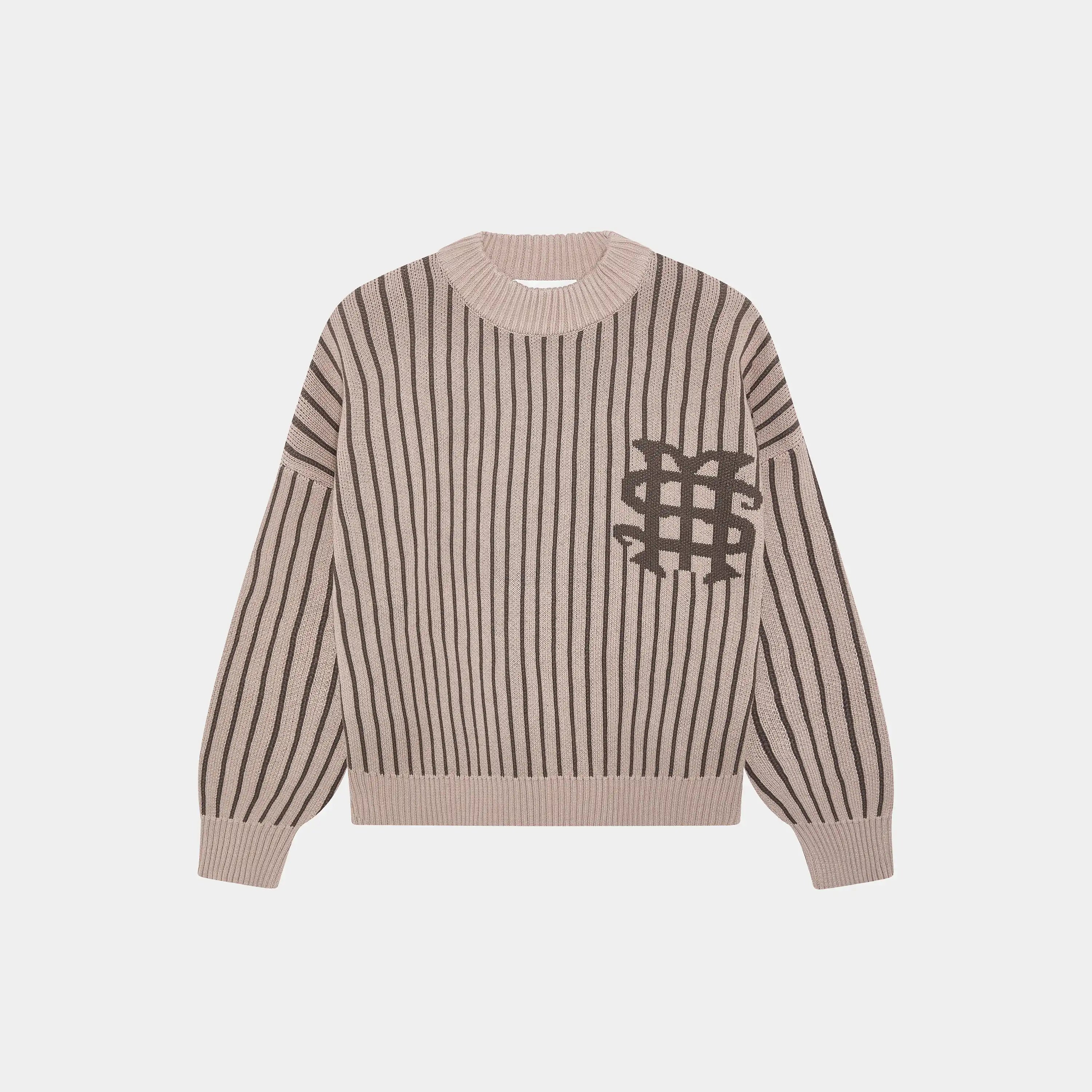 Badge Muddy Brown Stripes Knit