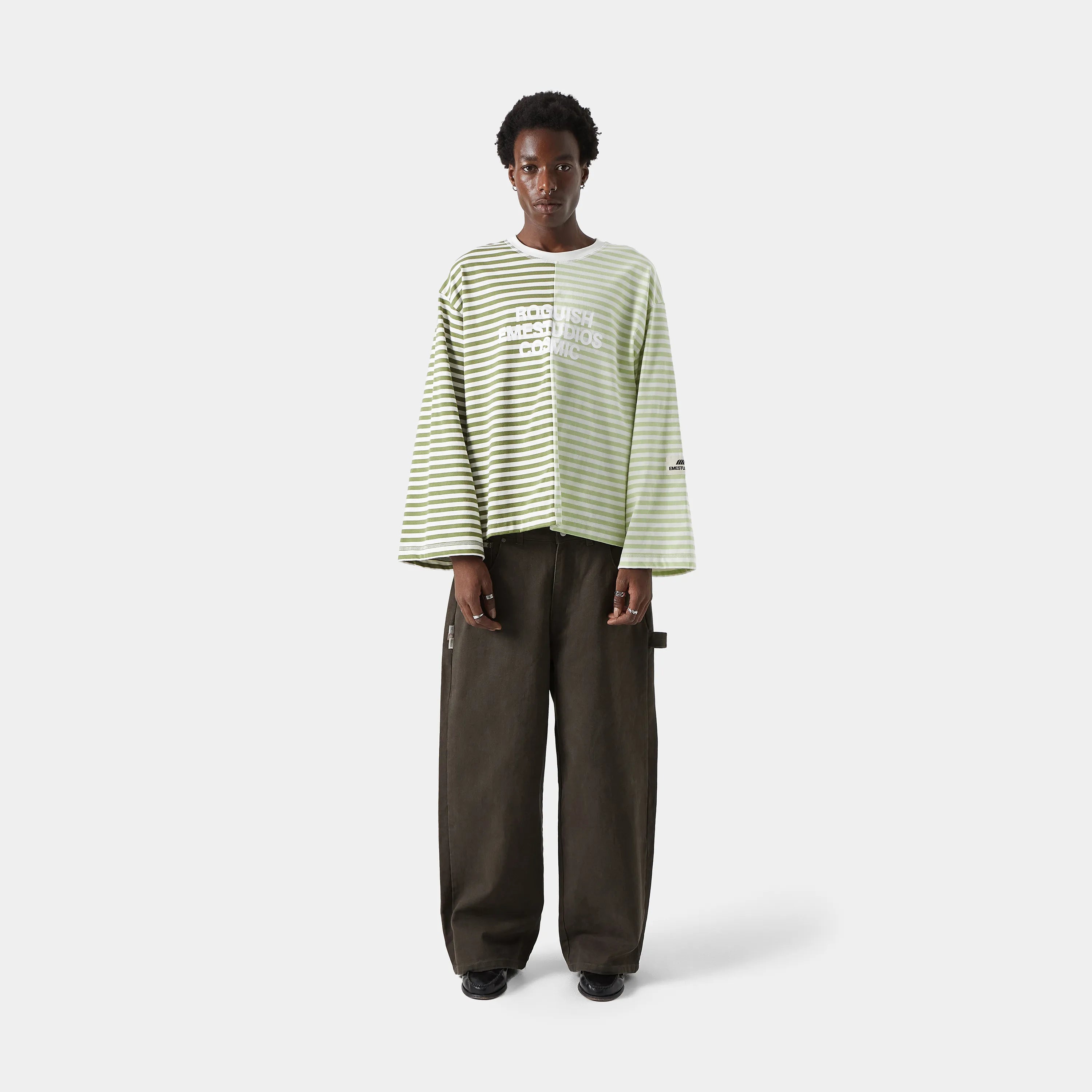 Roguish Green Striped Long Sleeve