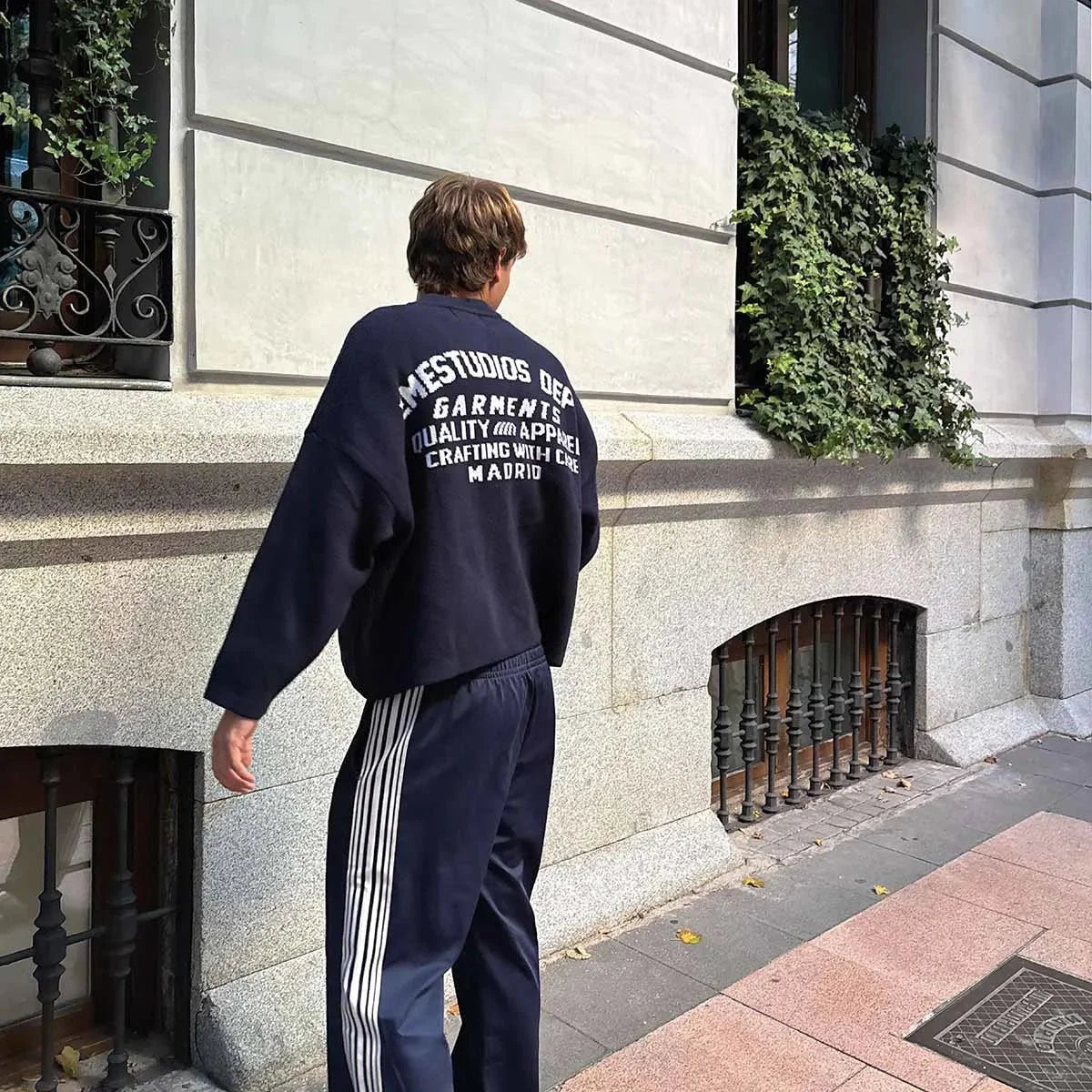 Department Navy Jacquard Oversized Knit