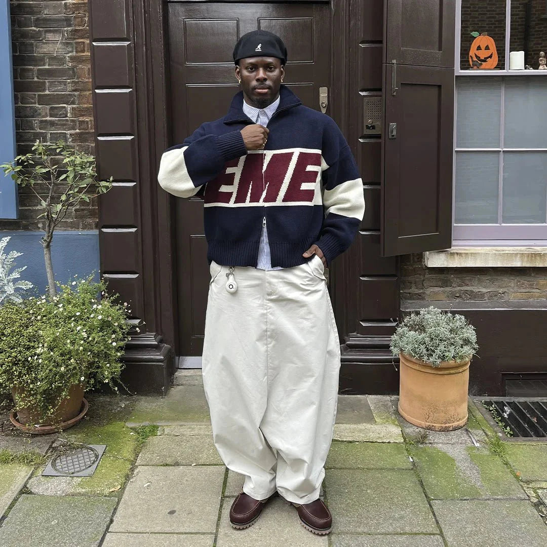 Thrill Navy Zipper Knit