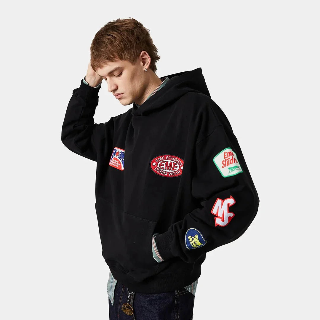 Patches Shadow Oversized Hoodie