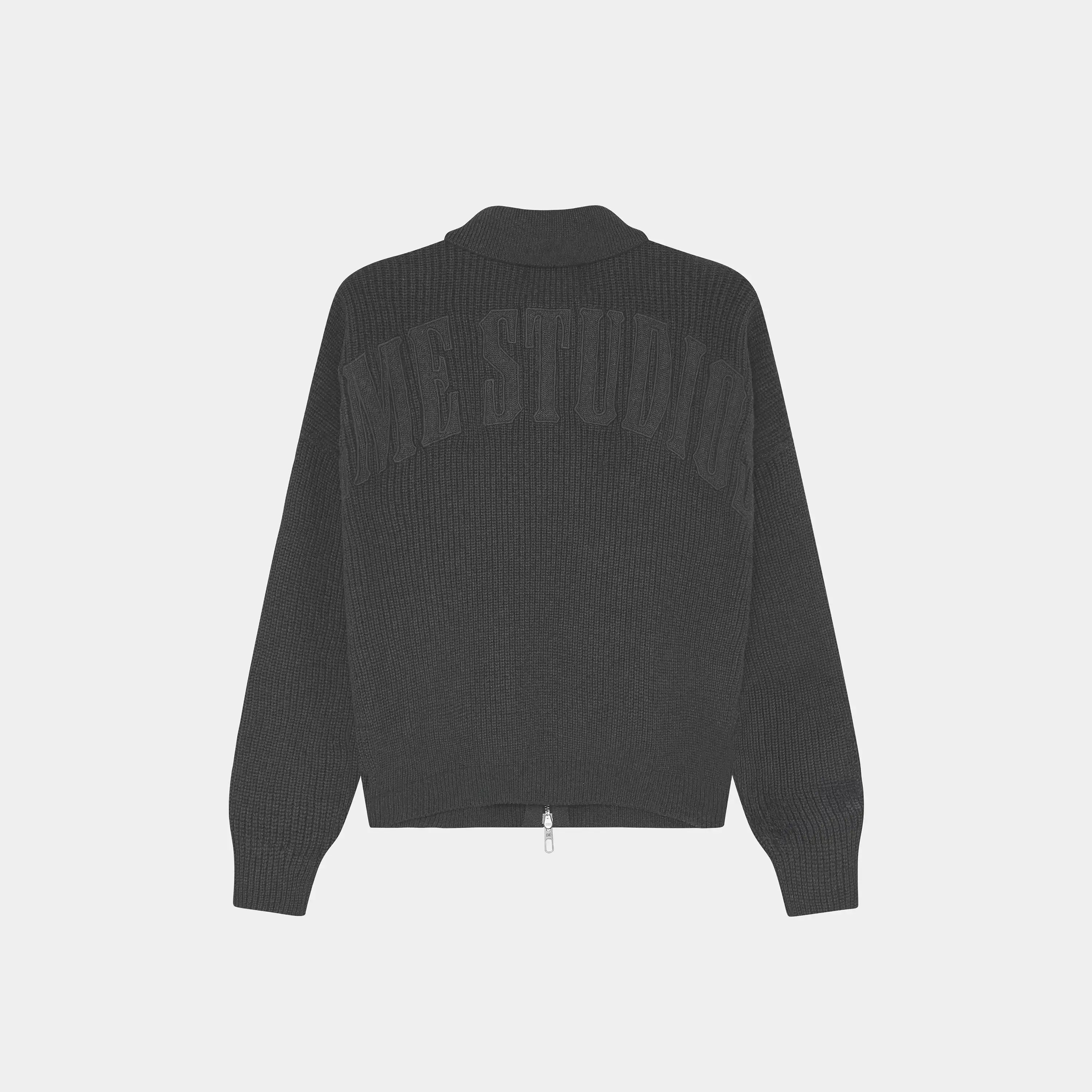 Collar Carbon Zipper Knit