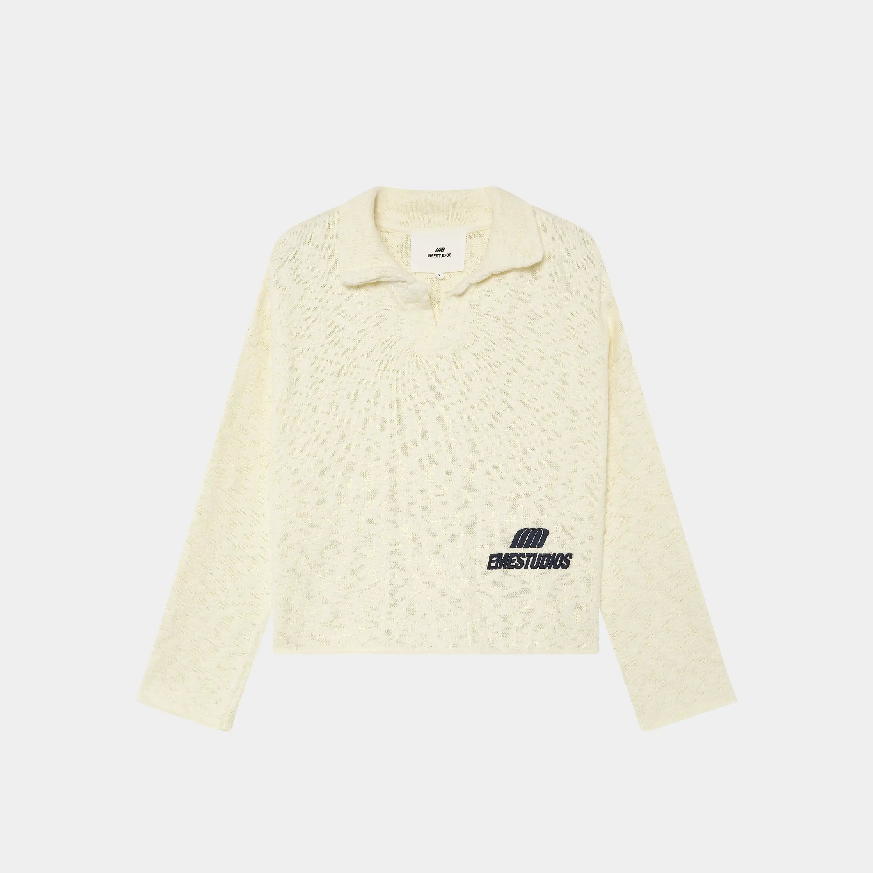 Kiff Polo Off Sand Knit Distressed