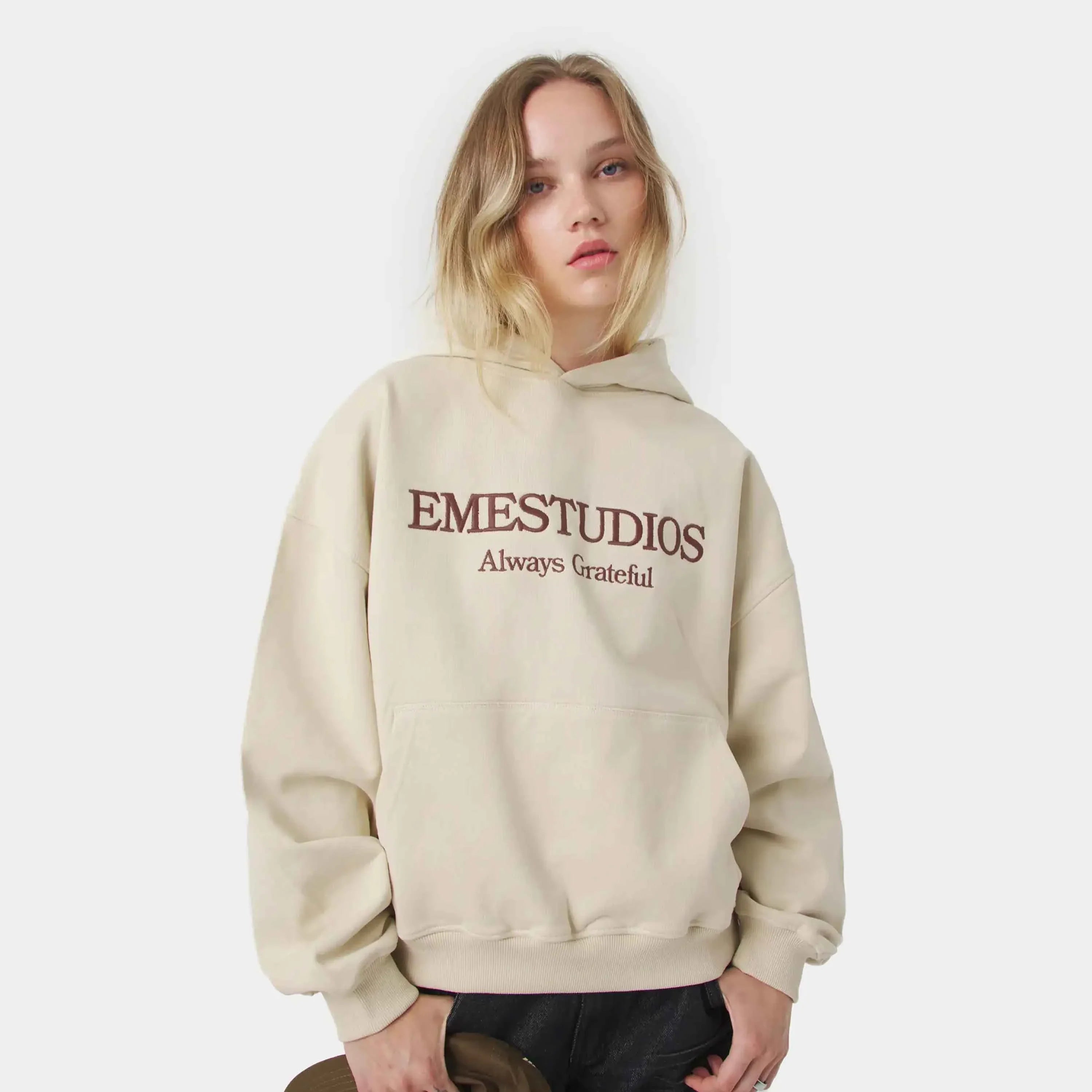 Studio Fog Sand Oversized Hoodie