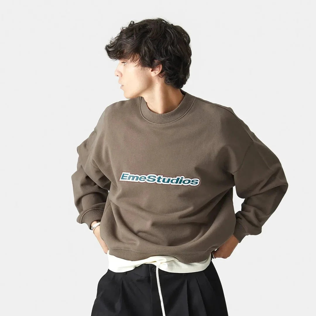 Box Muddy Brown Oversized Crewneck