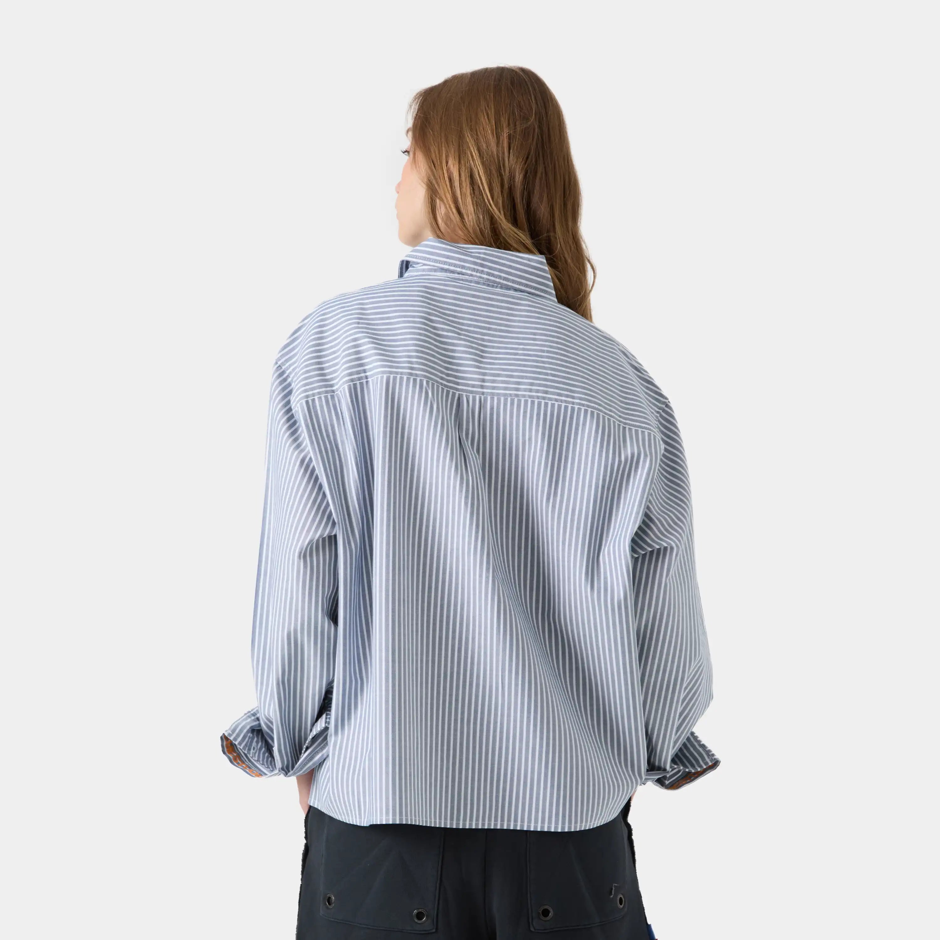 Soid Navy Striped Shirt