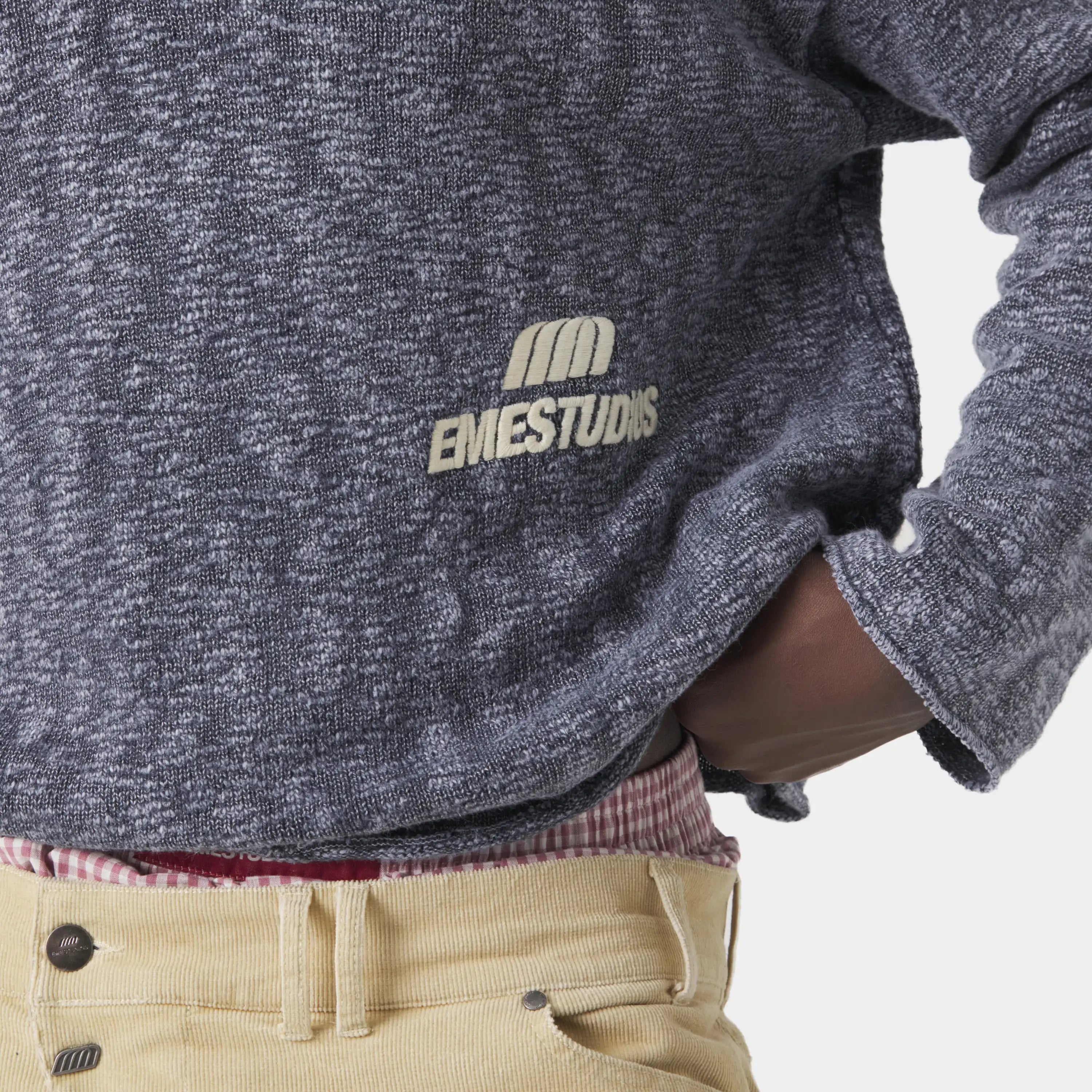 Kiff Polo Navy Knit Distressed