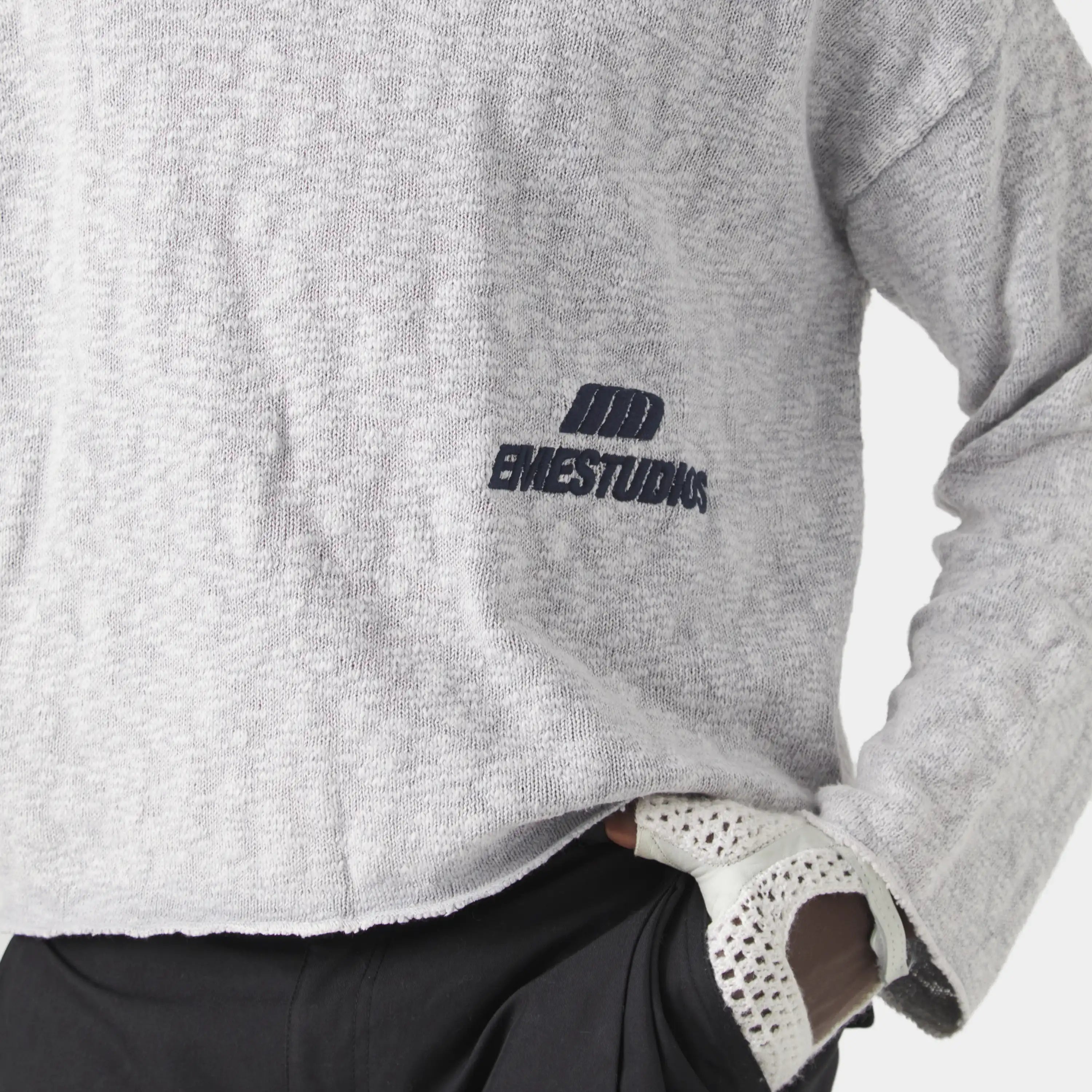 Kiff Polo Grey Knit Distressed