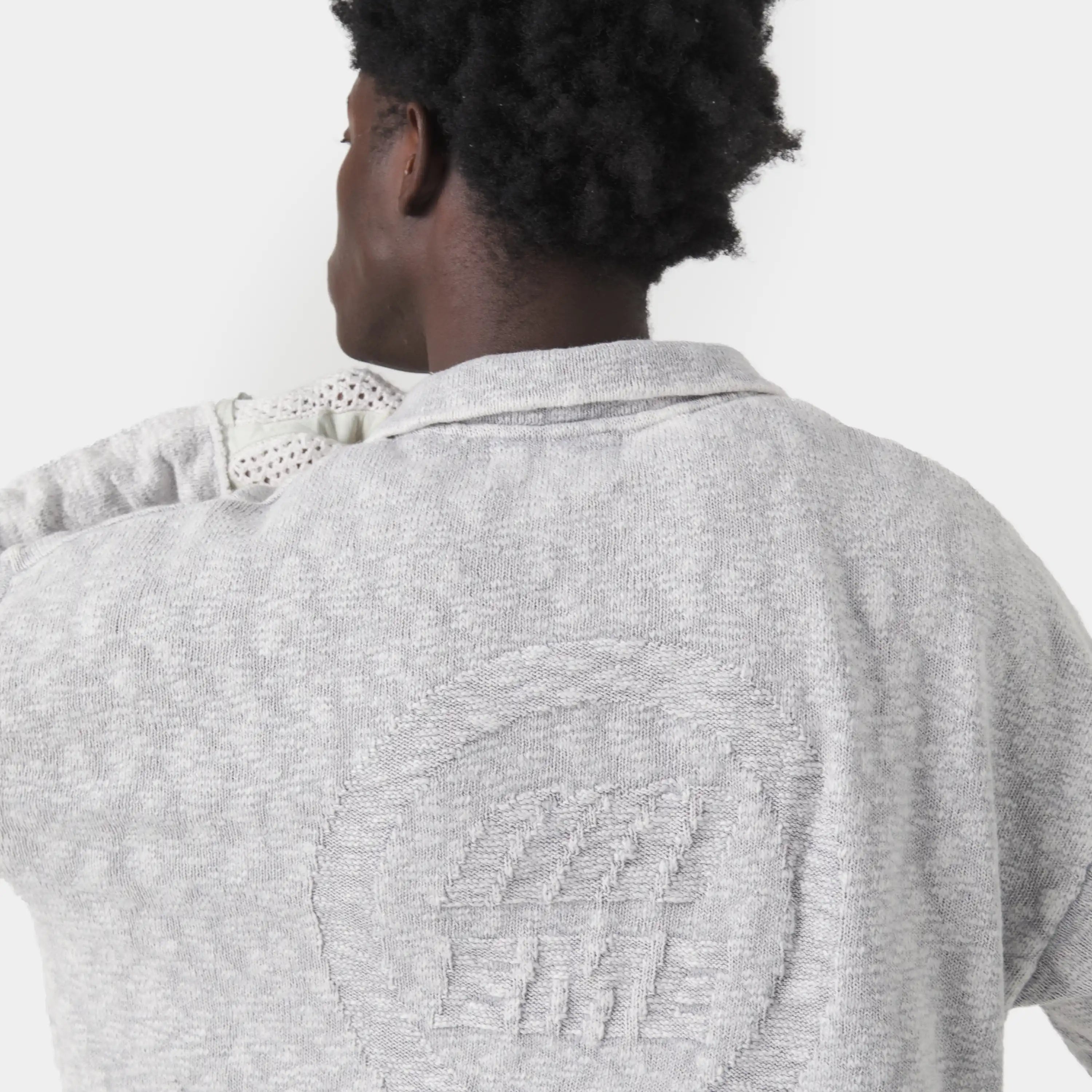 Kiff Polo Grey Knit Distressed