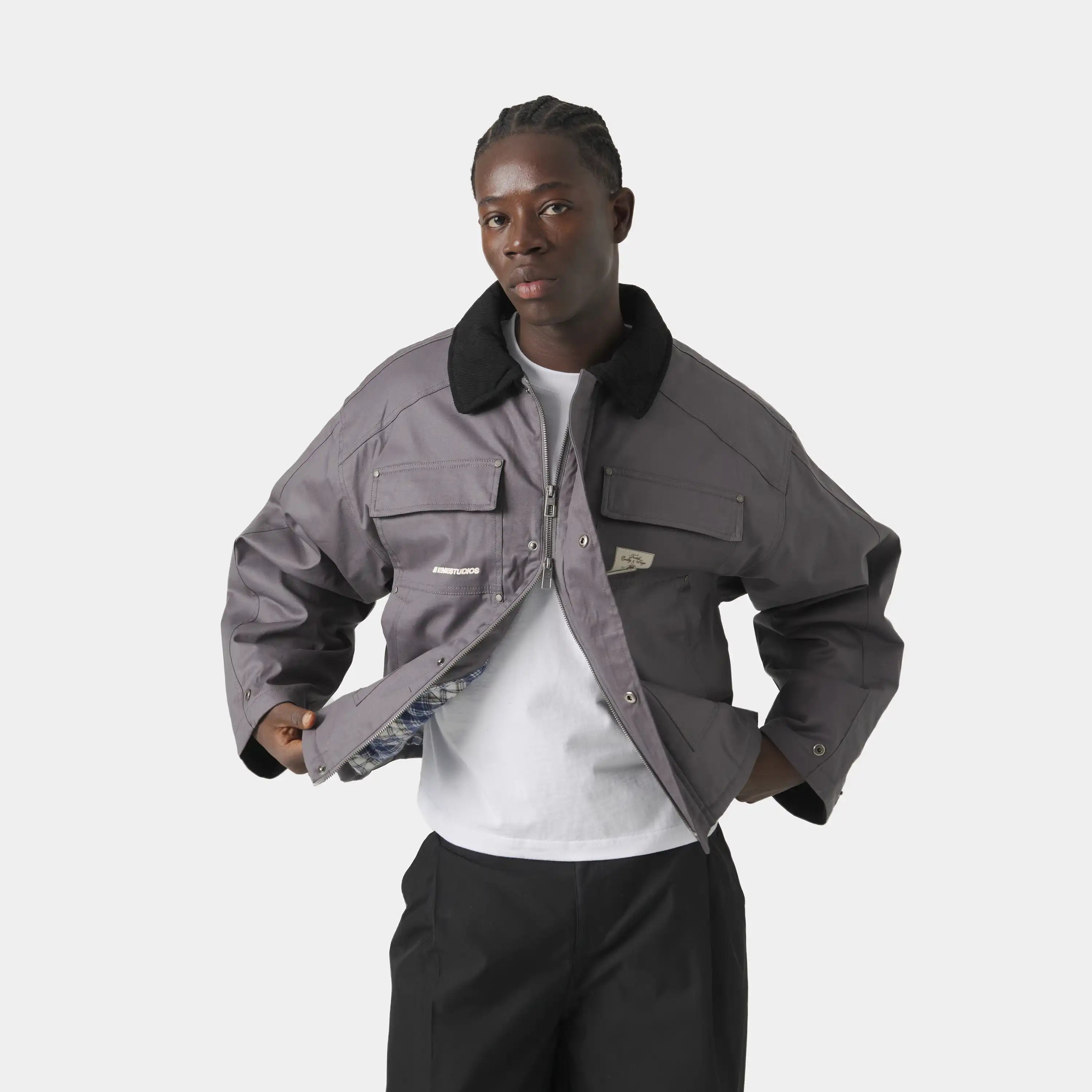 Ethos Grey Boxy Jacket