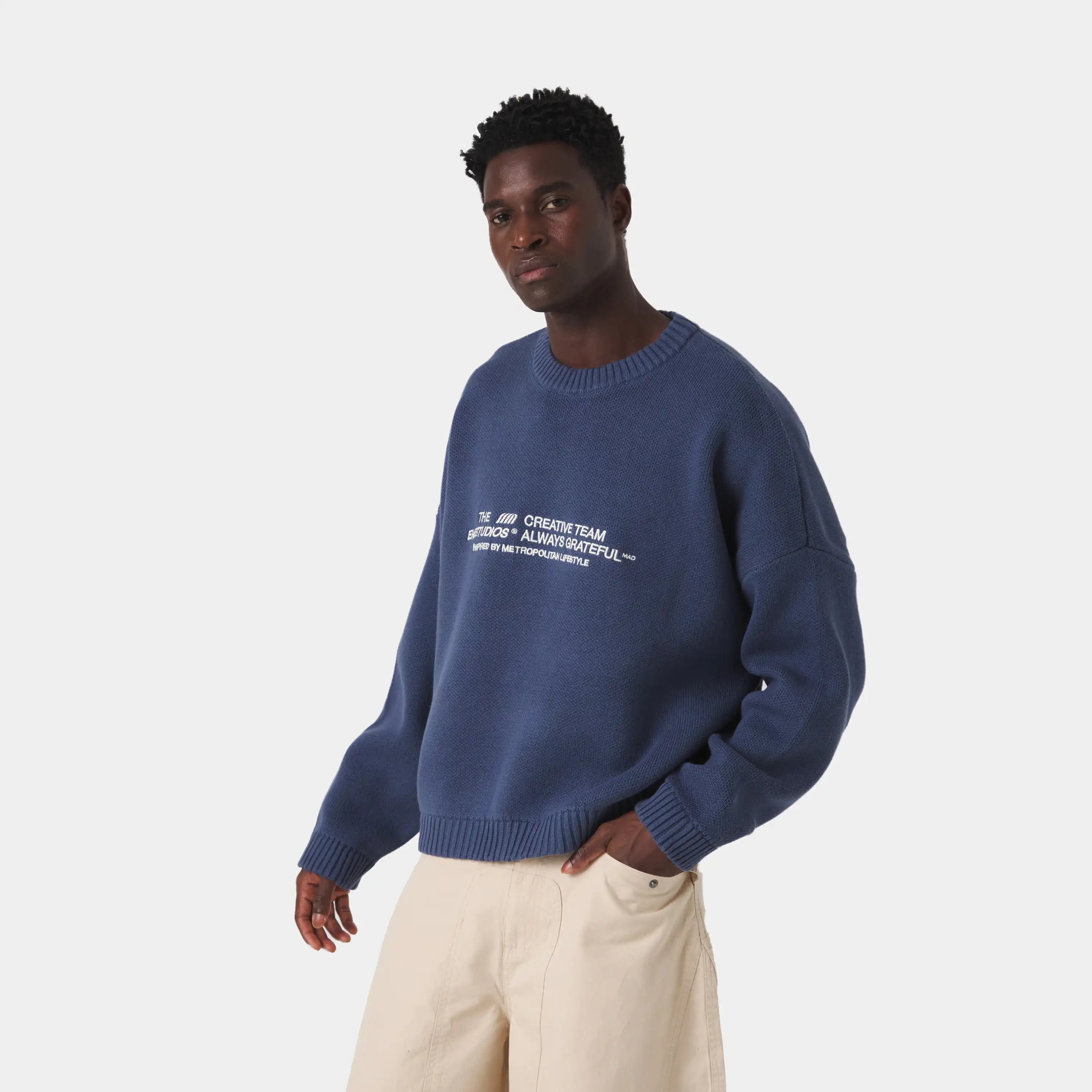 Metro Vintage Indigo Knit Sweater