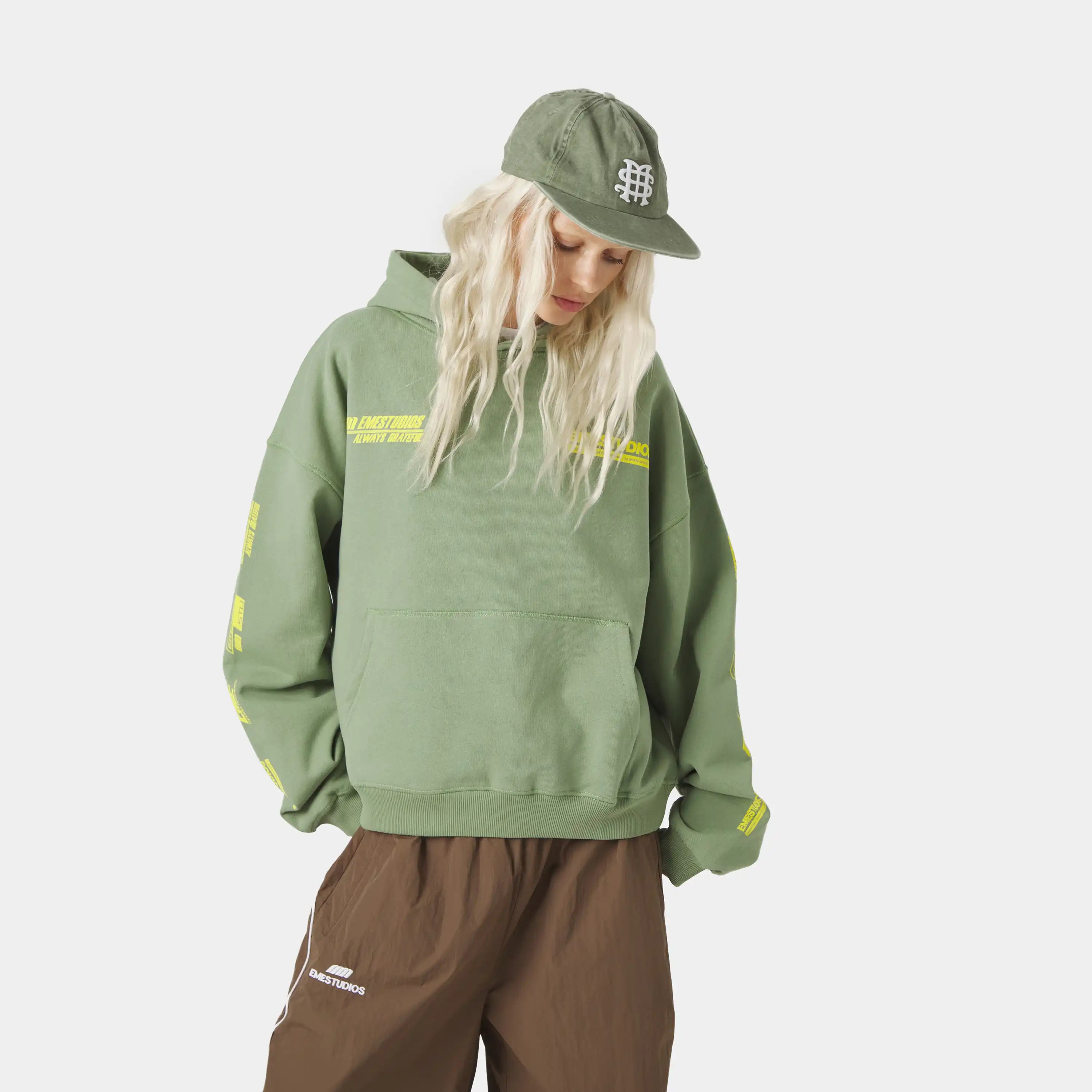 Four Hit Green Oversized Hoodie