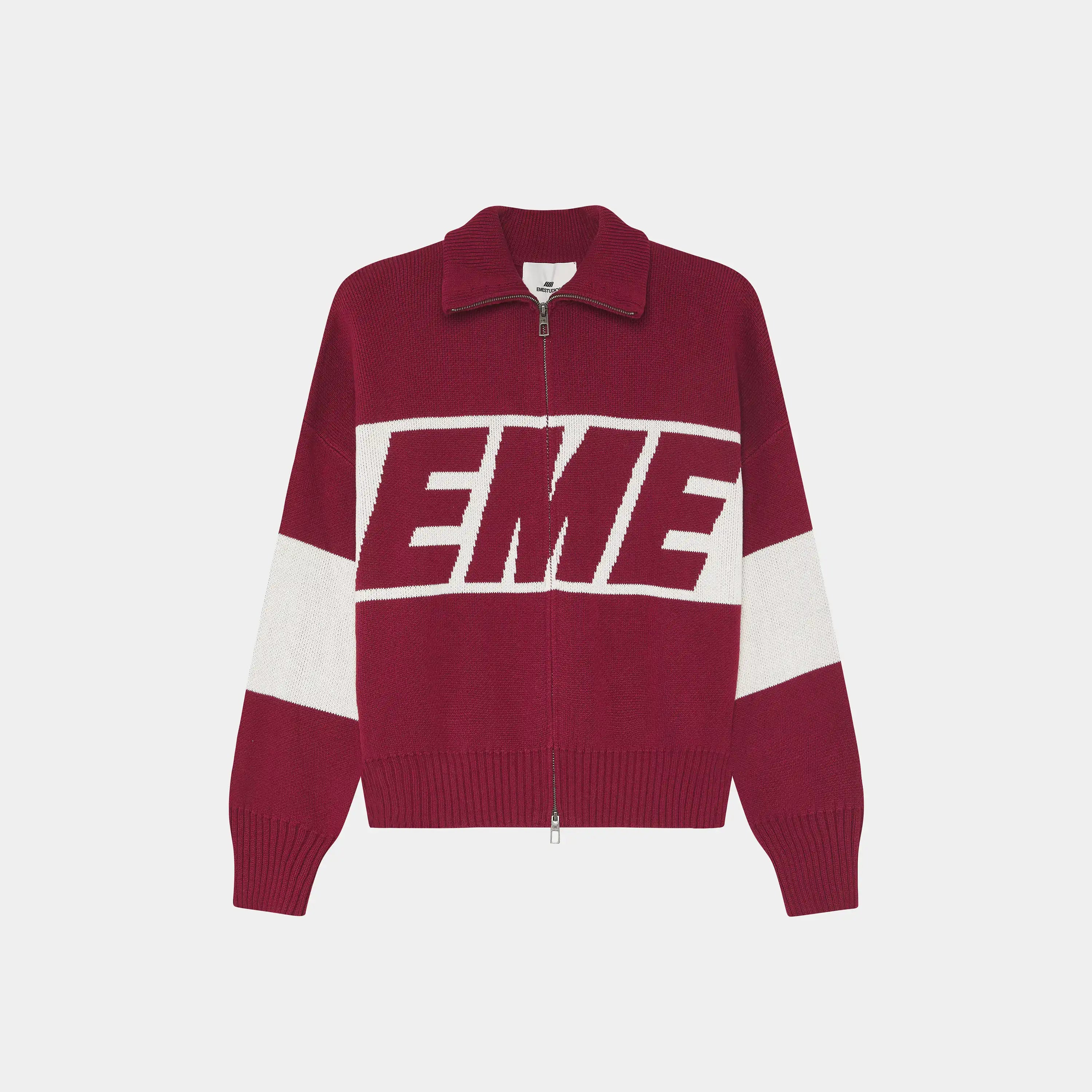 Thrill Burgundy Zipper Knit