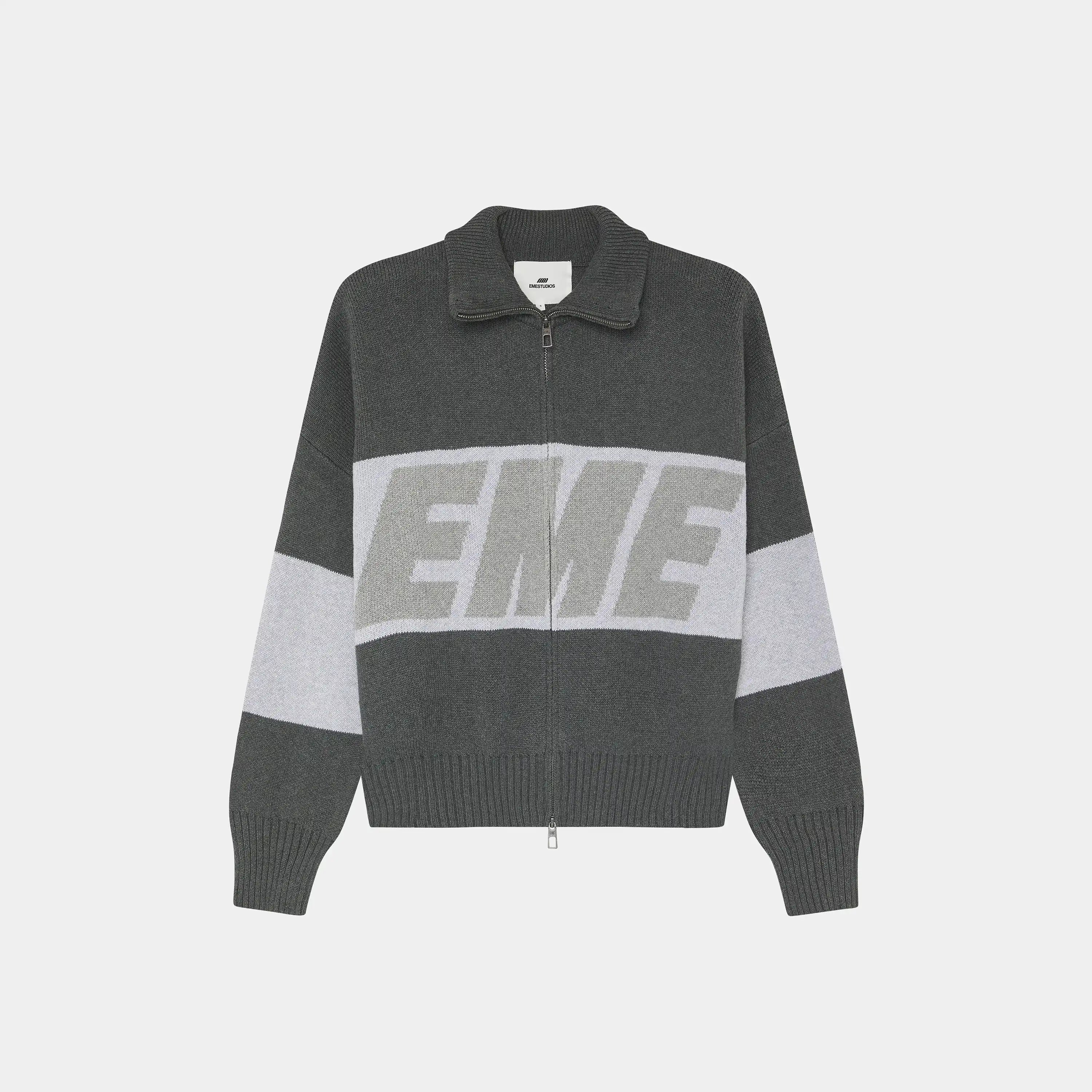 Thrill Grandpa Grey Zipper Knit