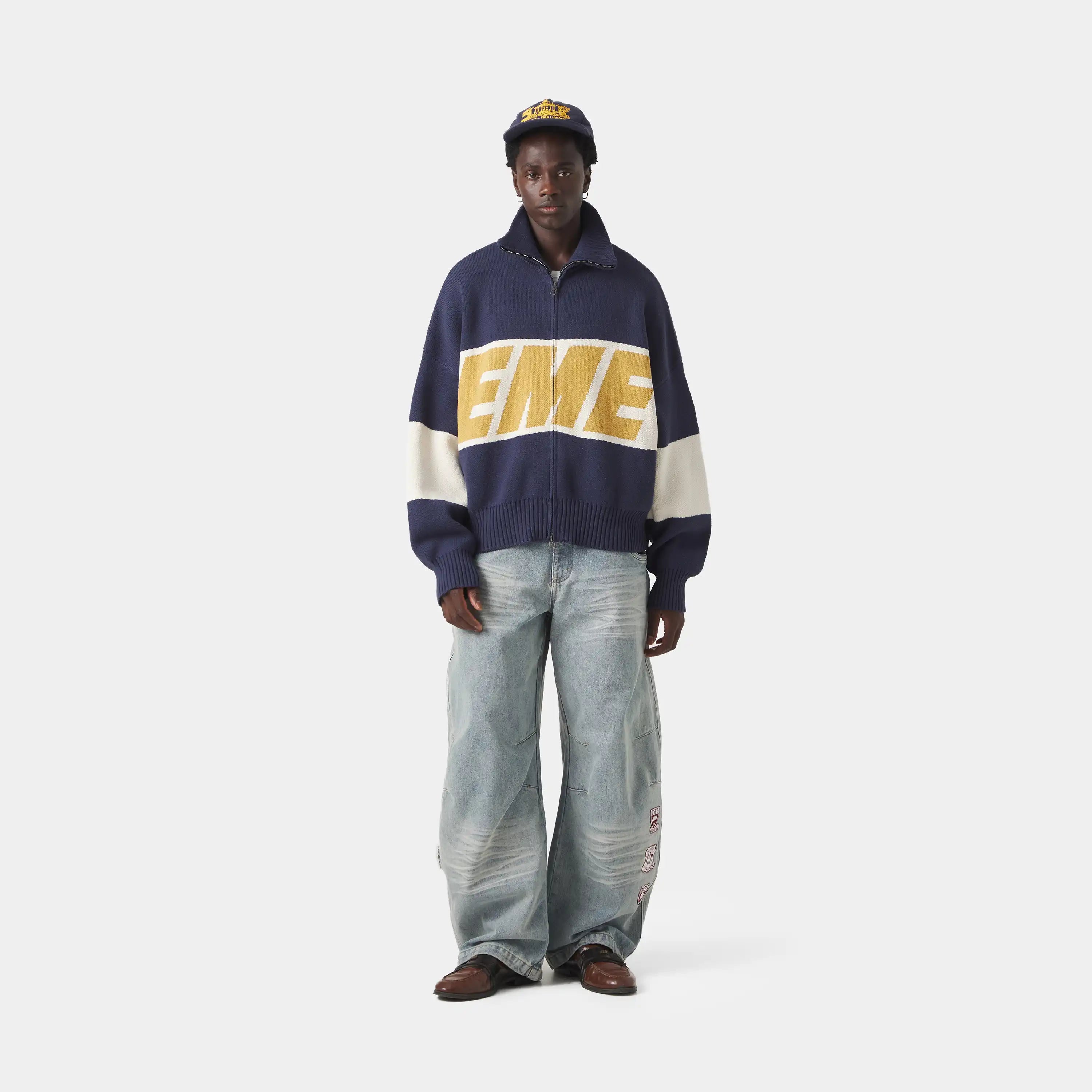 Thrill Mustard Zipper Knit