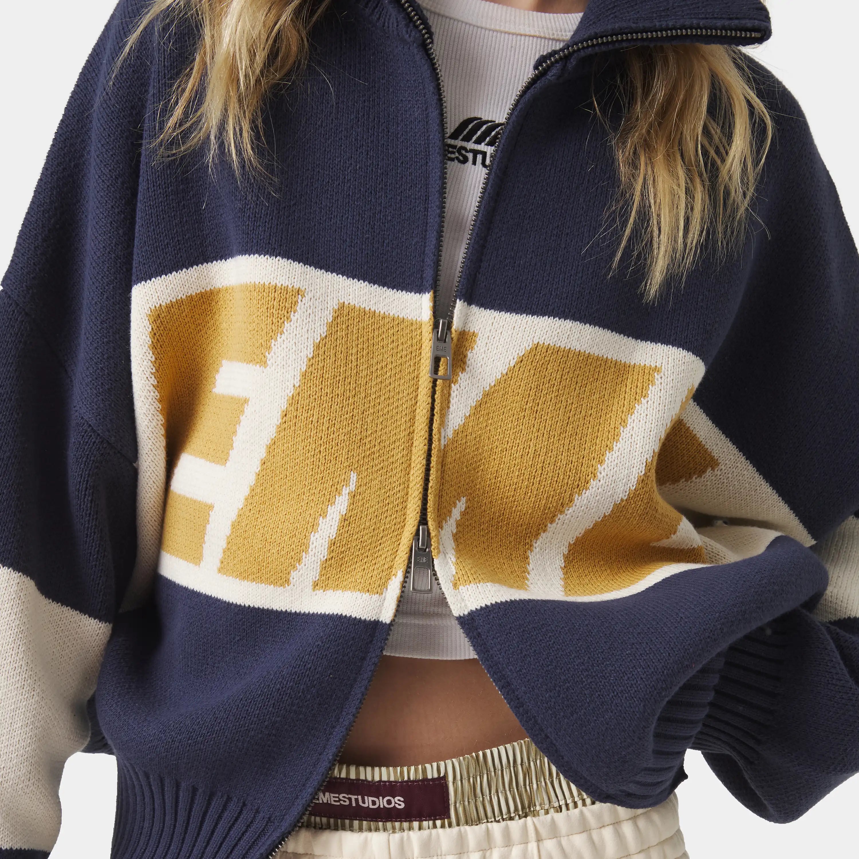 Thrill Mustard Zipper Knit