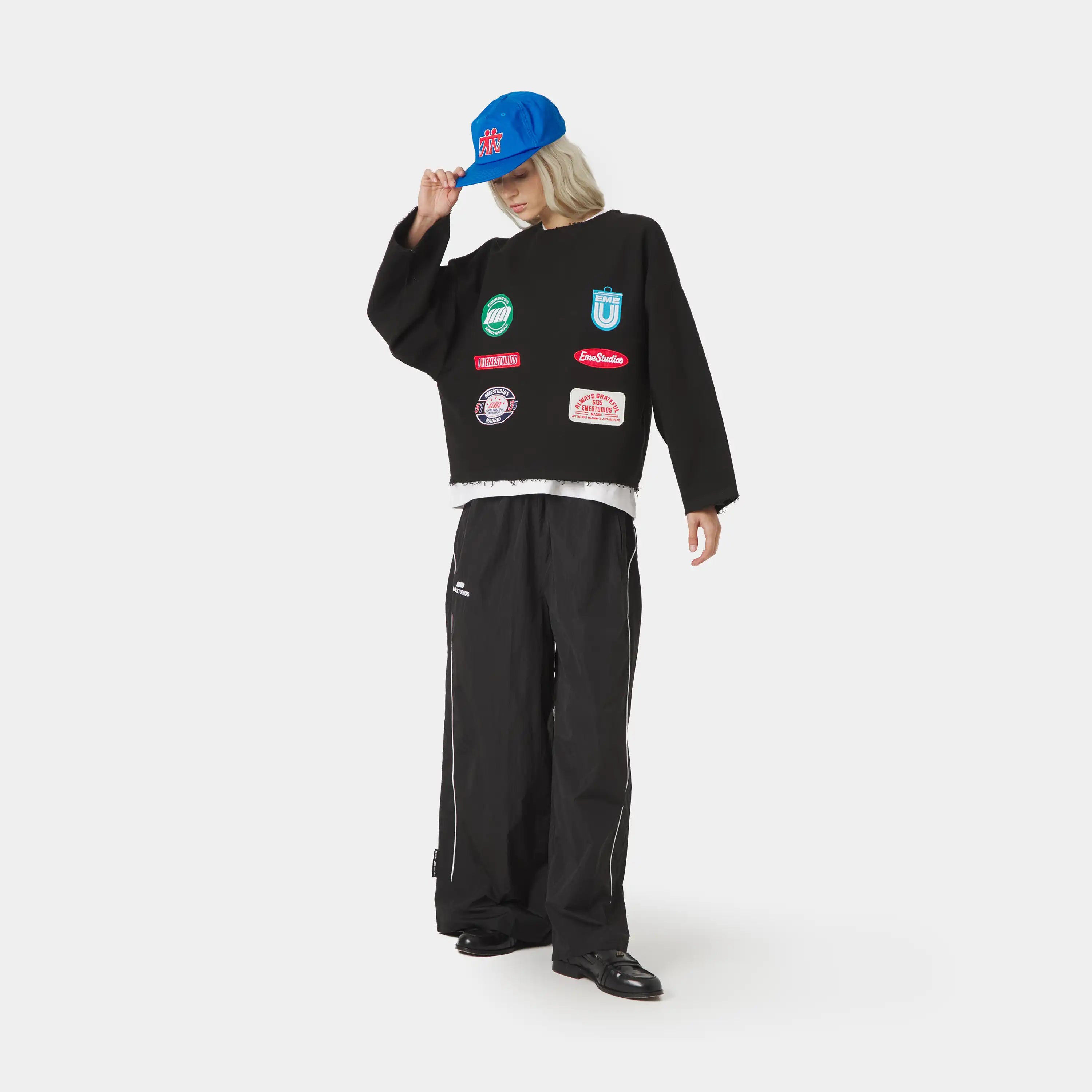 Patches Black Crewneck