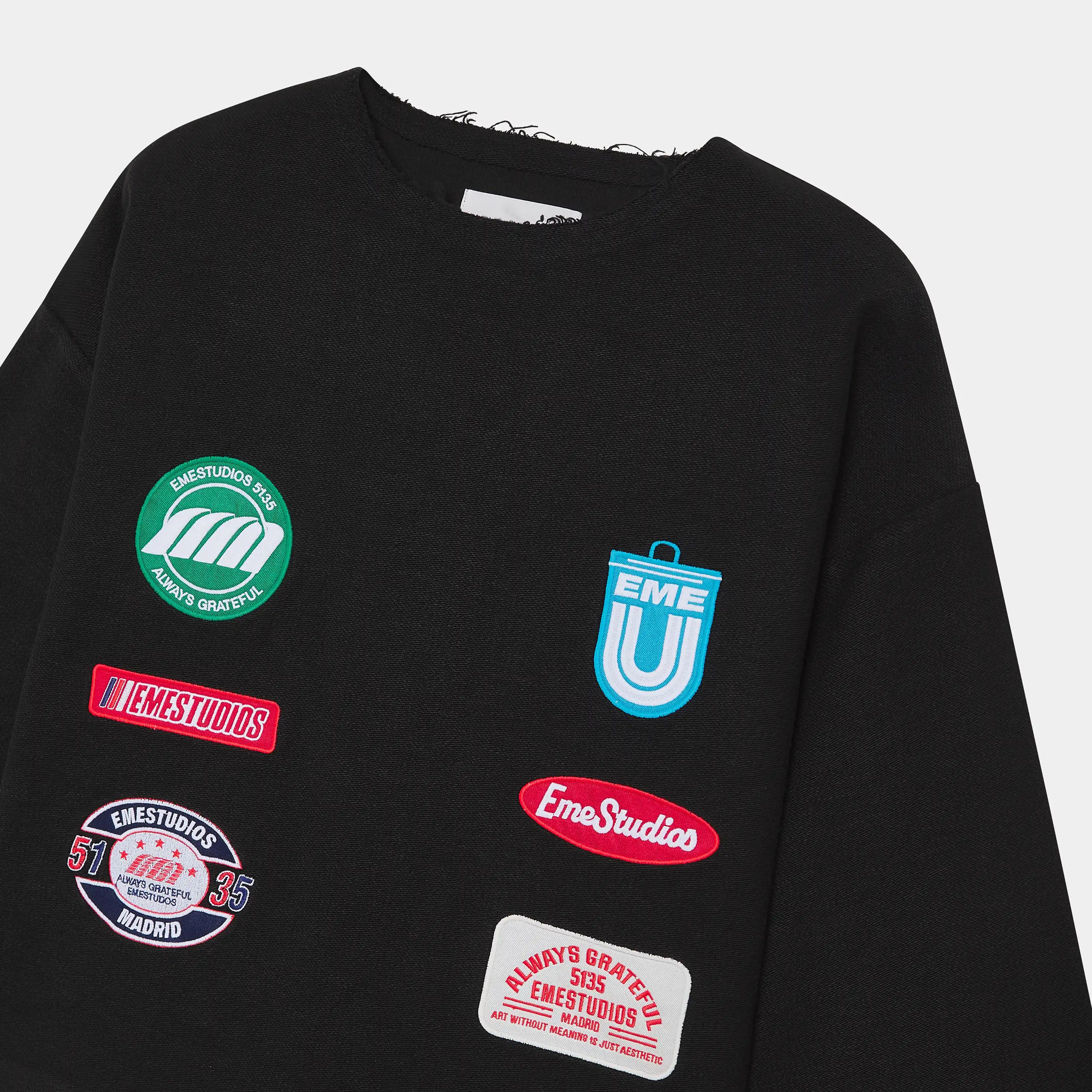 Patches Black Crewneck