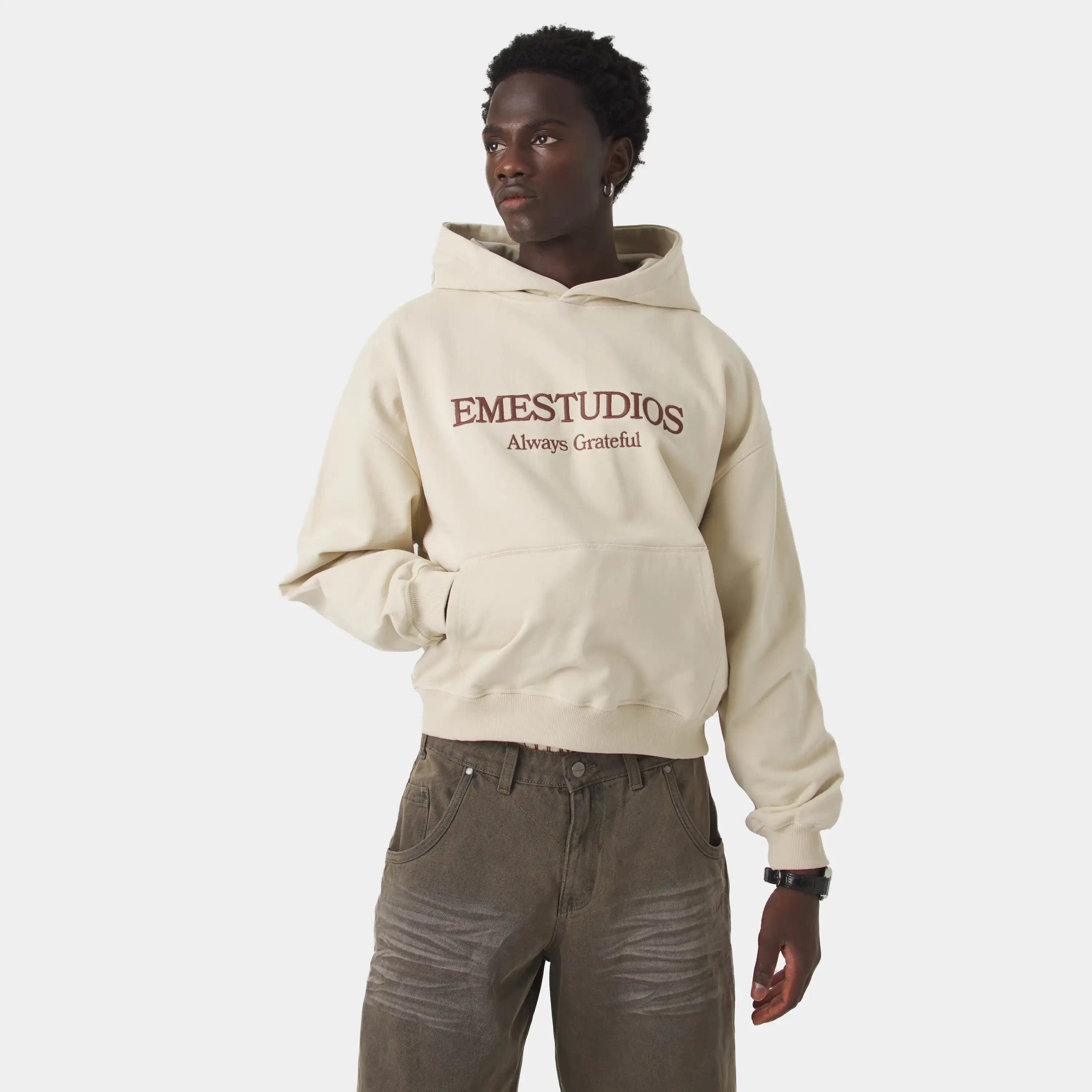 Studio Fog Sand Oversized Hoodie